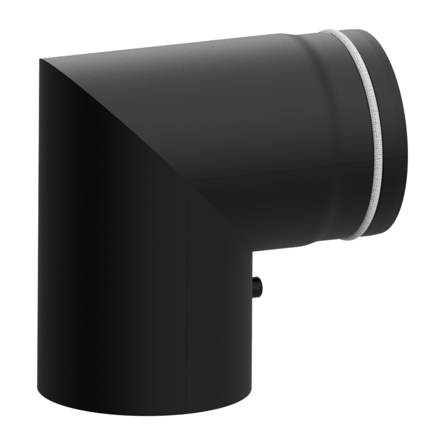 Raik coude LS diamètre 150/90° rétréci 2-pièces avec porte insérée noir