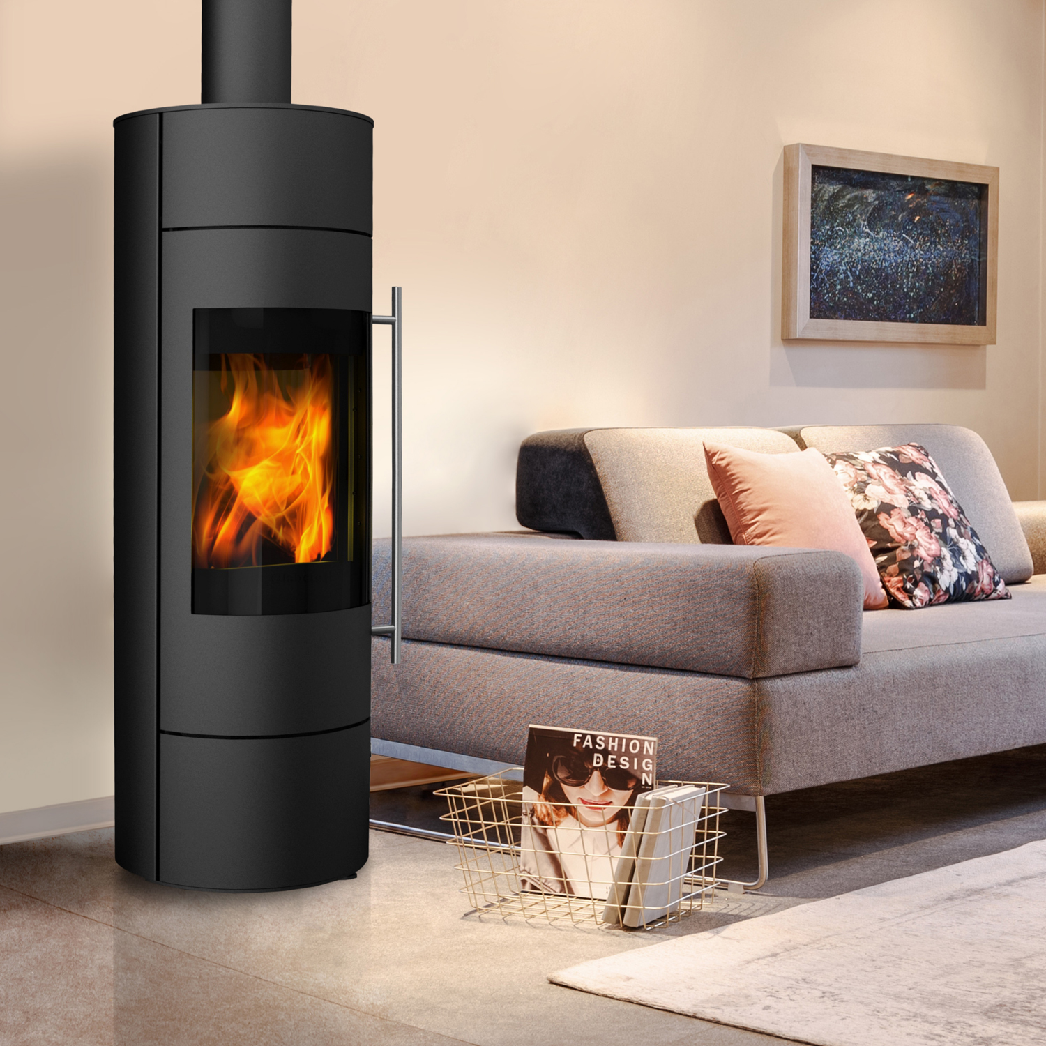Olsberg Tipas PowerBloc! Poêle à bois compact en acier noir