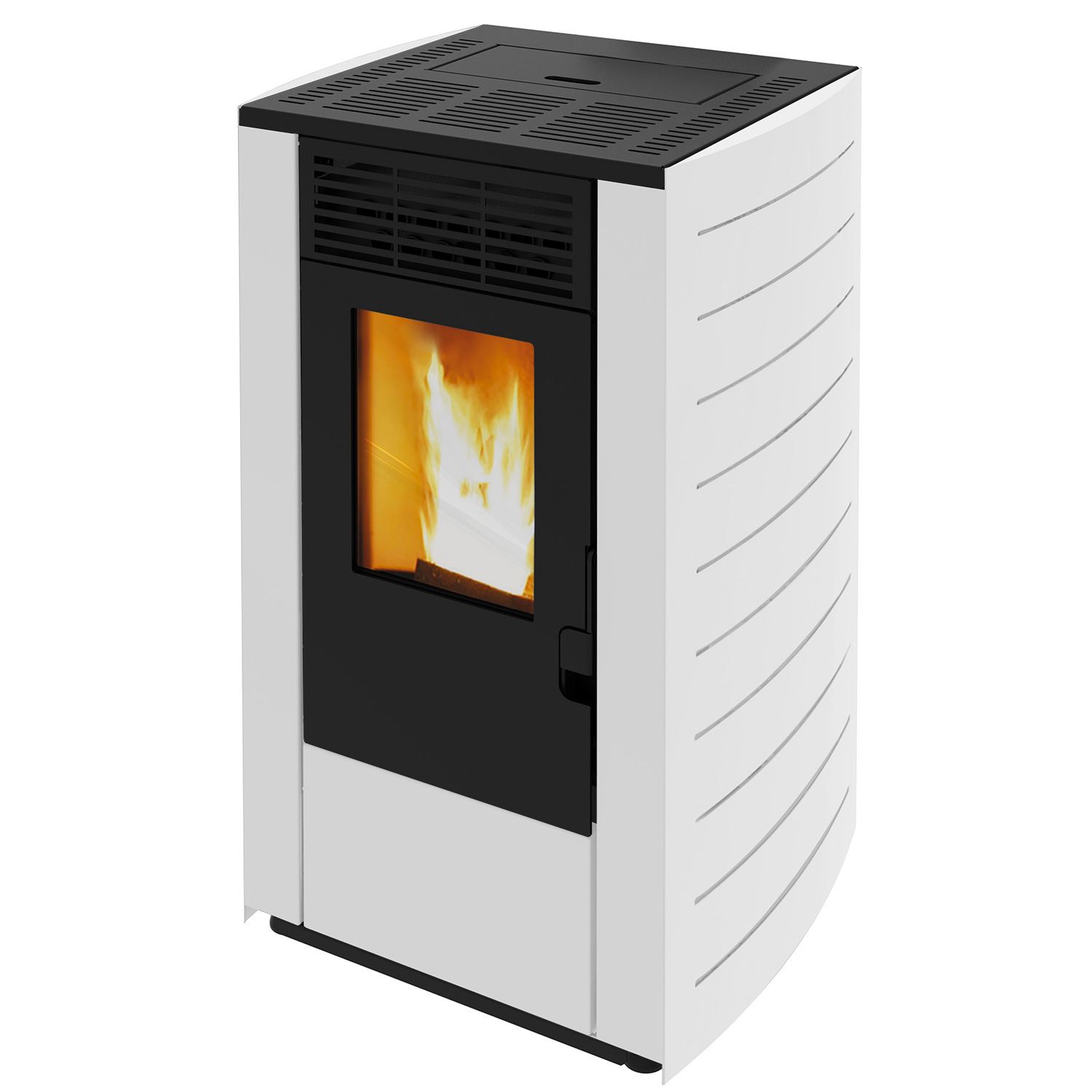 Wamsler WPO 7 Poêle à pellets en acier blanc, côtés arrondis