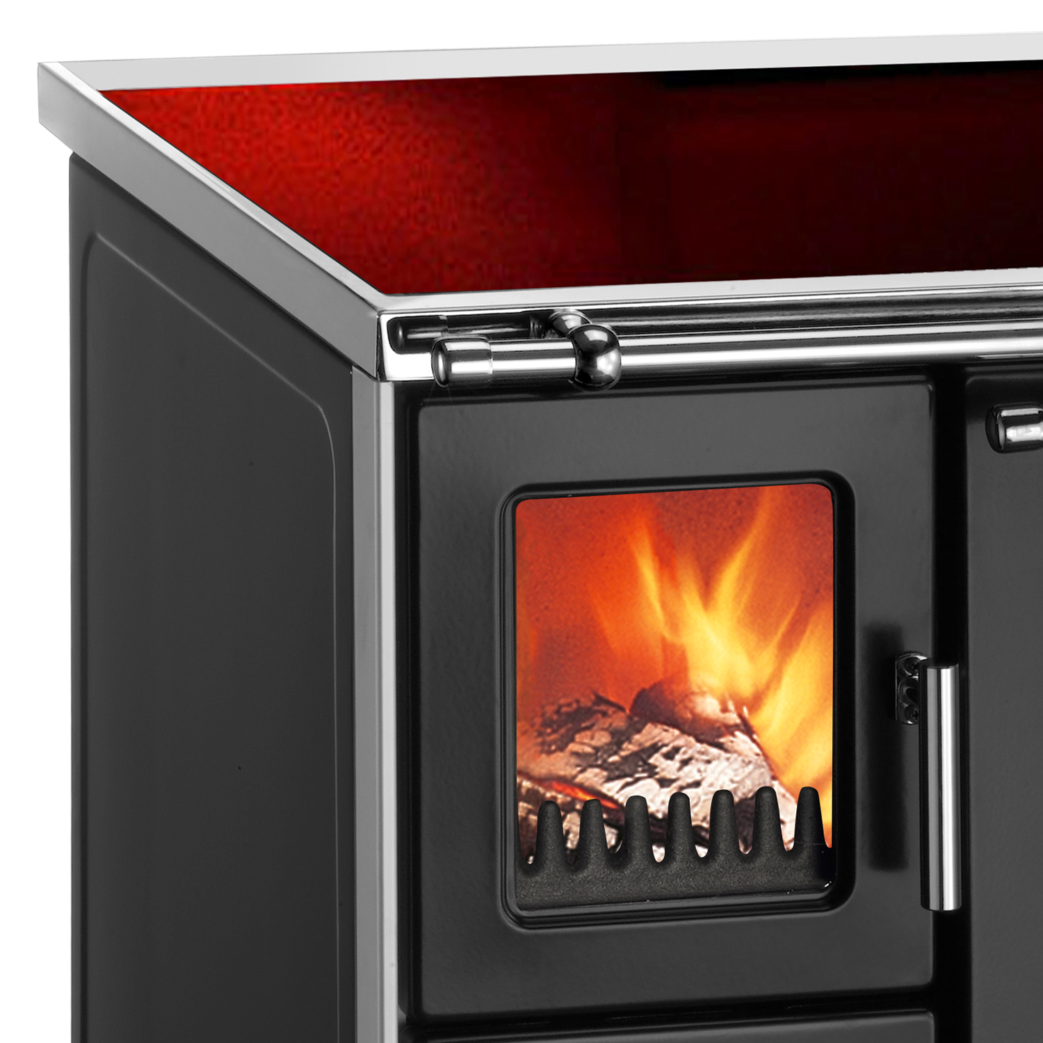 Wamsler K 176 F/A 70 Style Cuisinière Noire, Plaque Vitrocéramique, Four à Droite