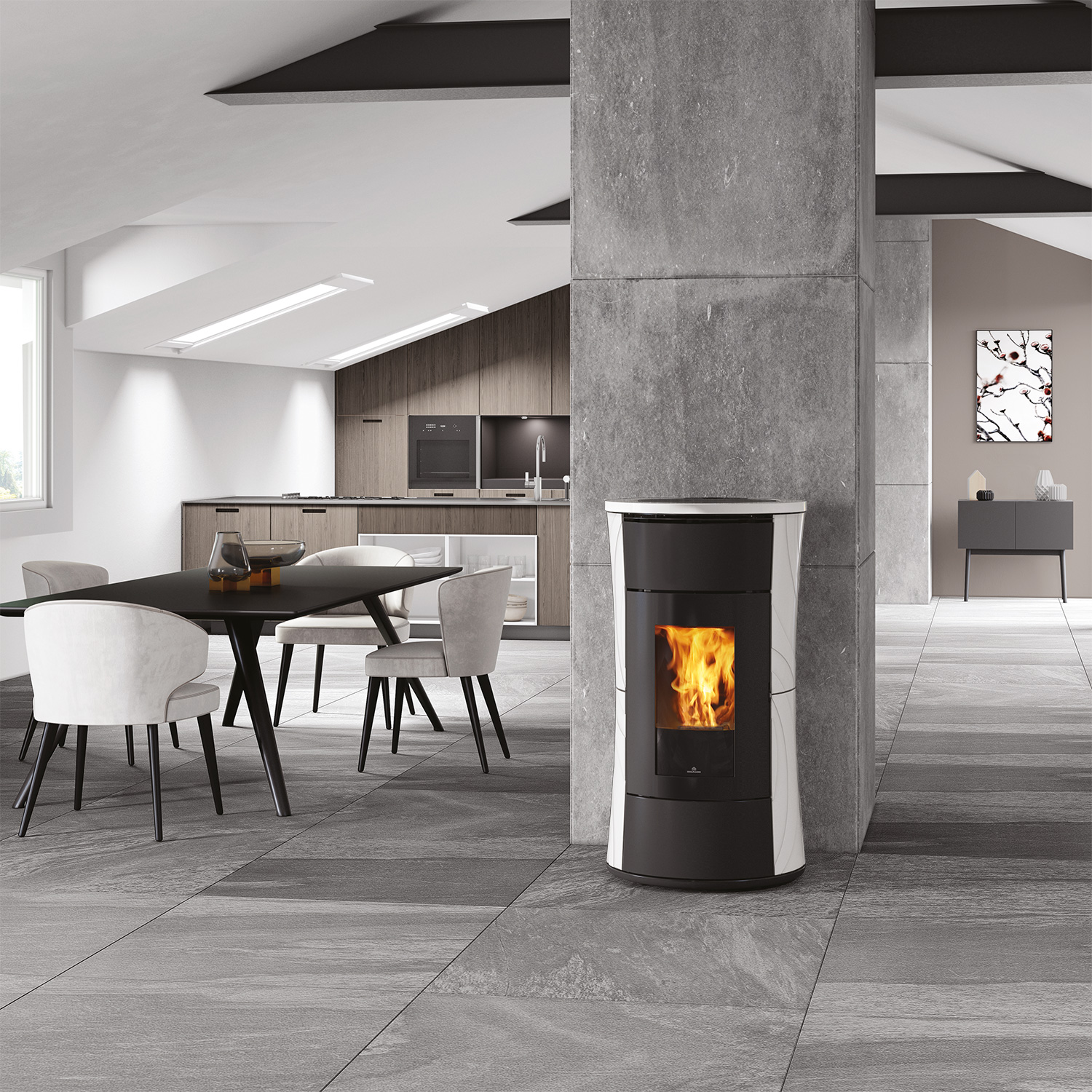 Edilkamin Cherie 9 EVO poêle à granulés céramique blanc Edilkamin Cherie 9 EVO poêle à granulés céramique blanc