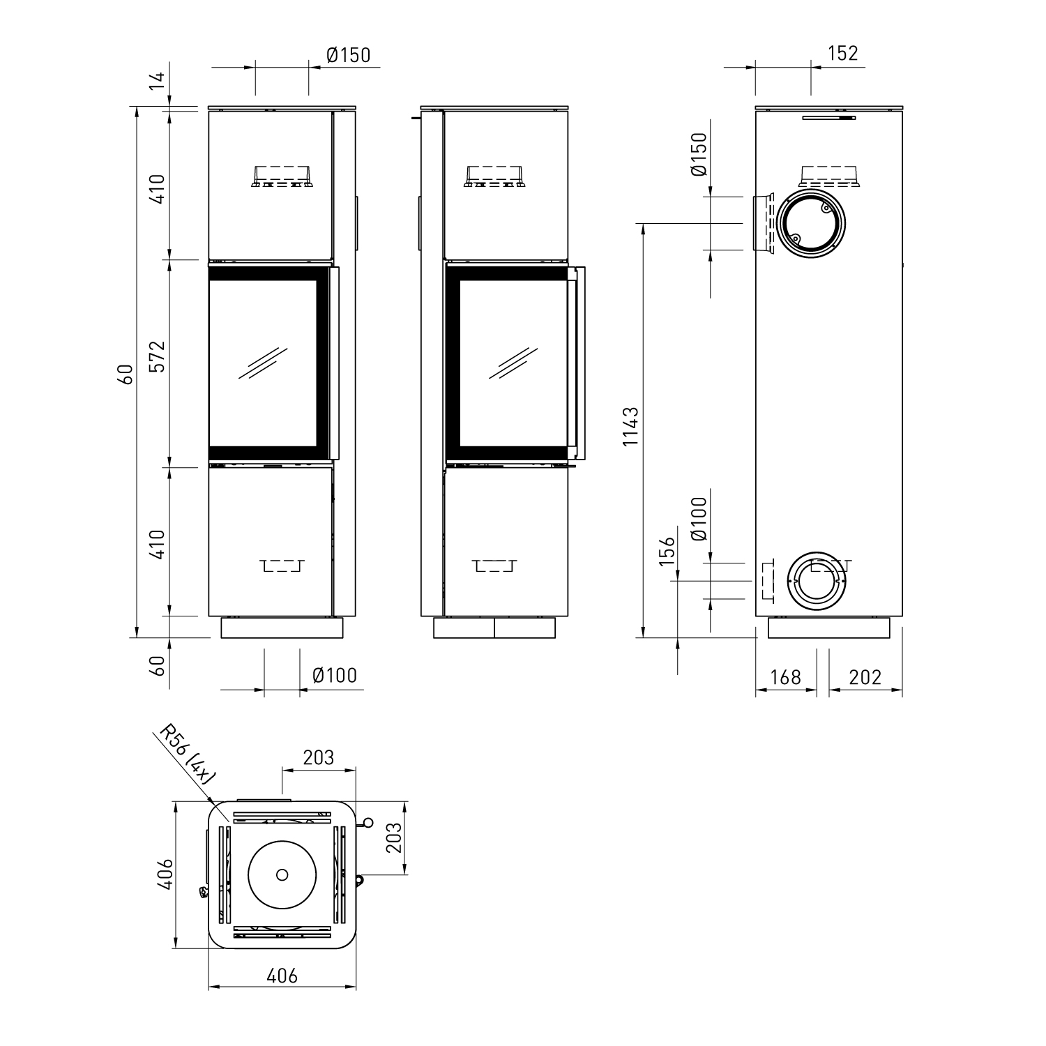 Spartherm Cubo L style Poêle à bois Nero
