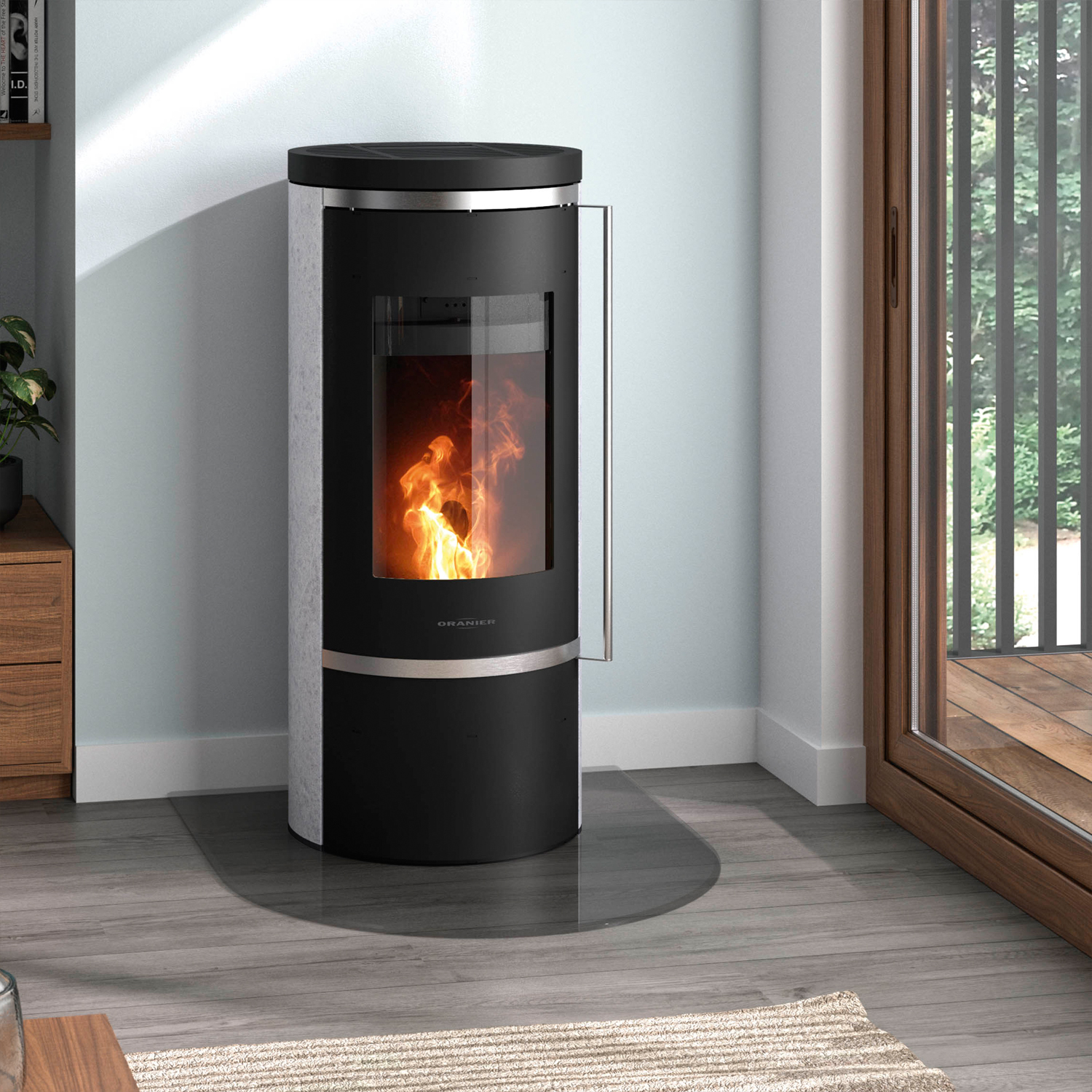 Oranier Carus 2.0 Poêle à pellets Acier Noir / Pierre ollaire