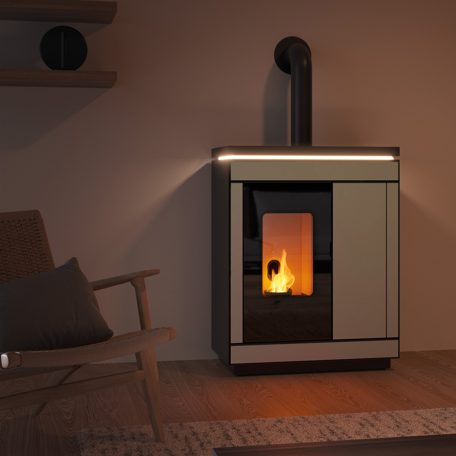 Olsberg Epana Poêle à granulés Céramique Blanche