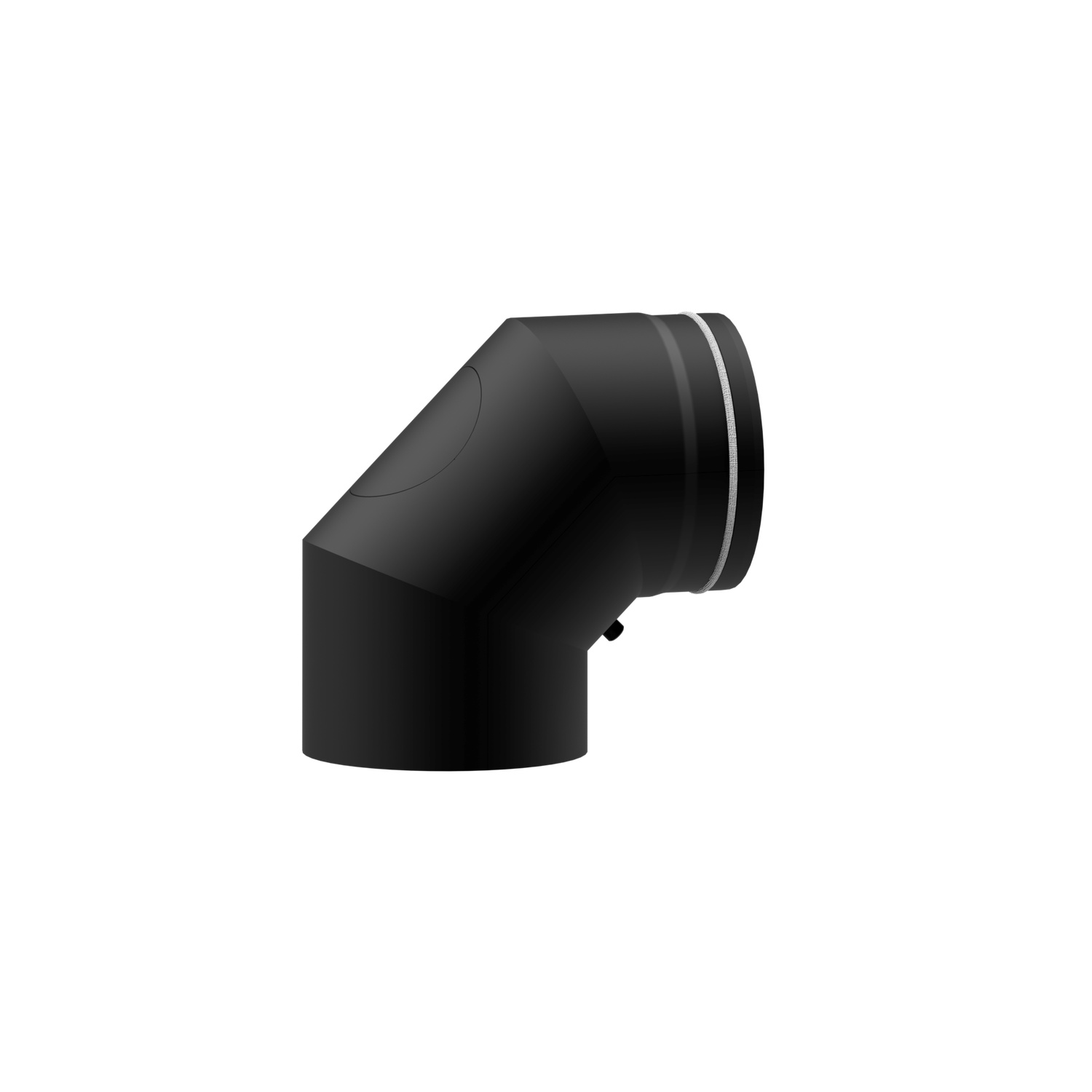 Raik Lifestyle DUO coude de tuyau de fumée 150mm noir 90° avec porte pour tuyau de fumée / conduit de fumée