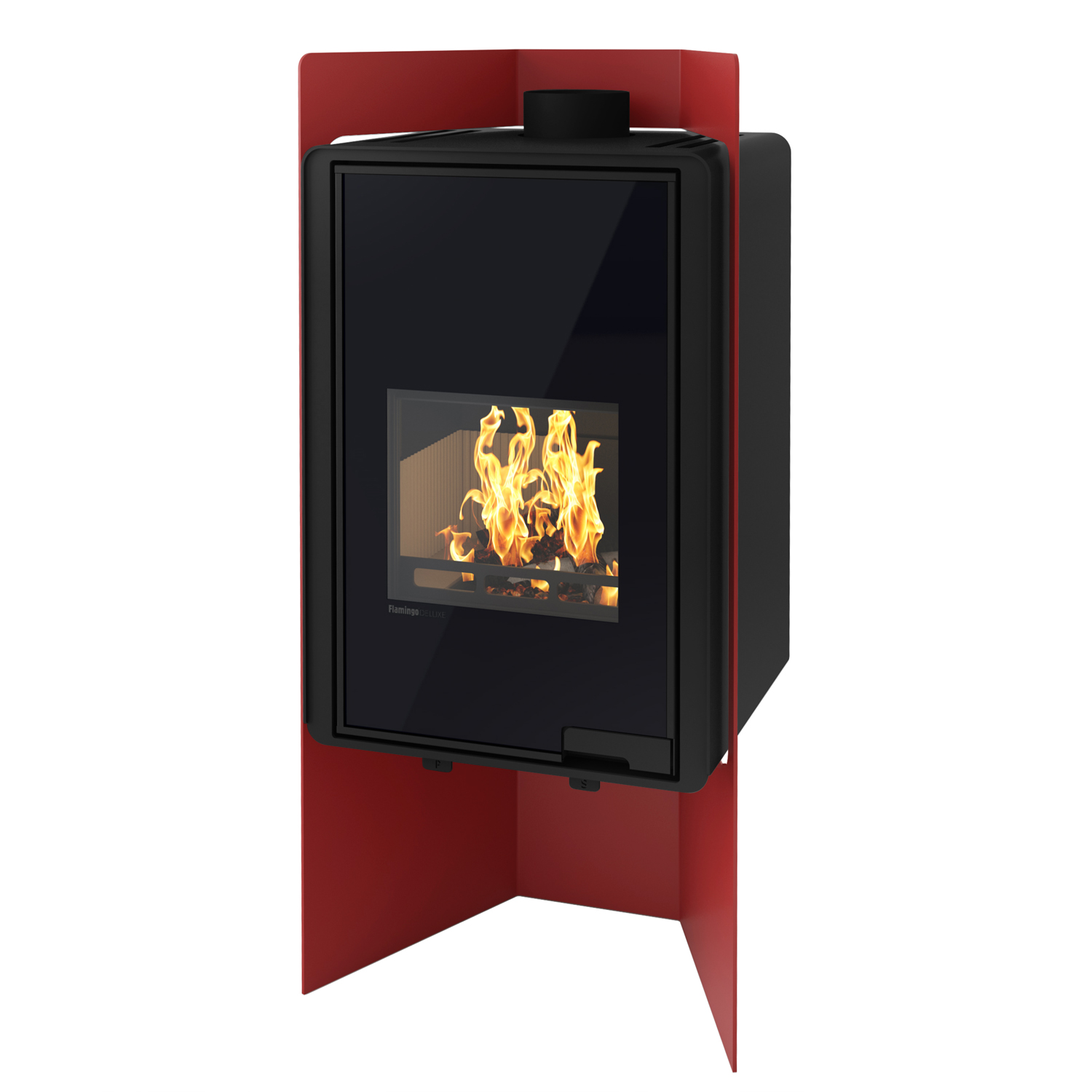HS Flamingo Deluxe Pulau Poêle à bois Rouge