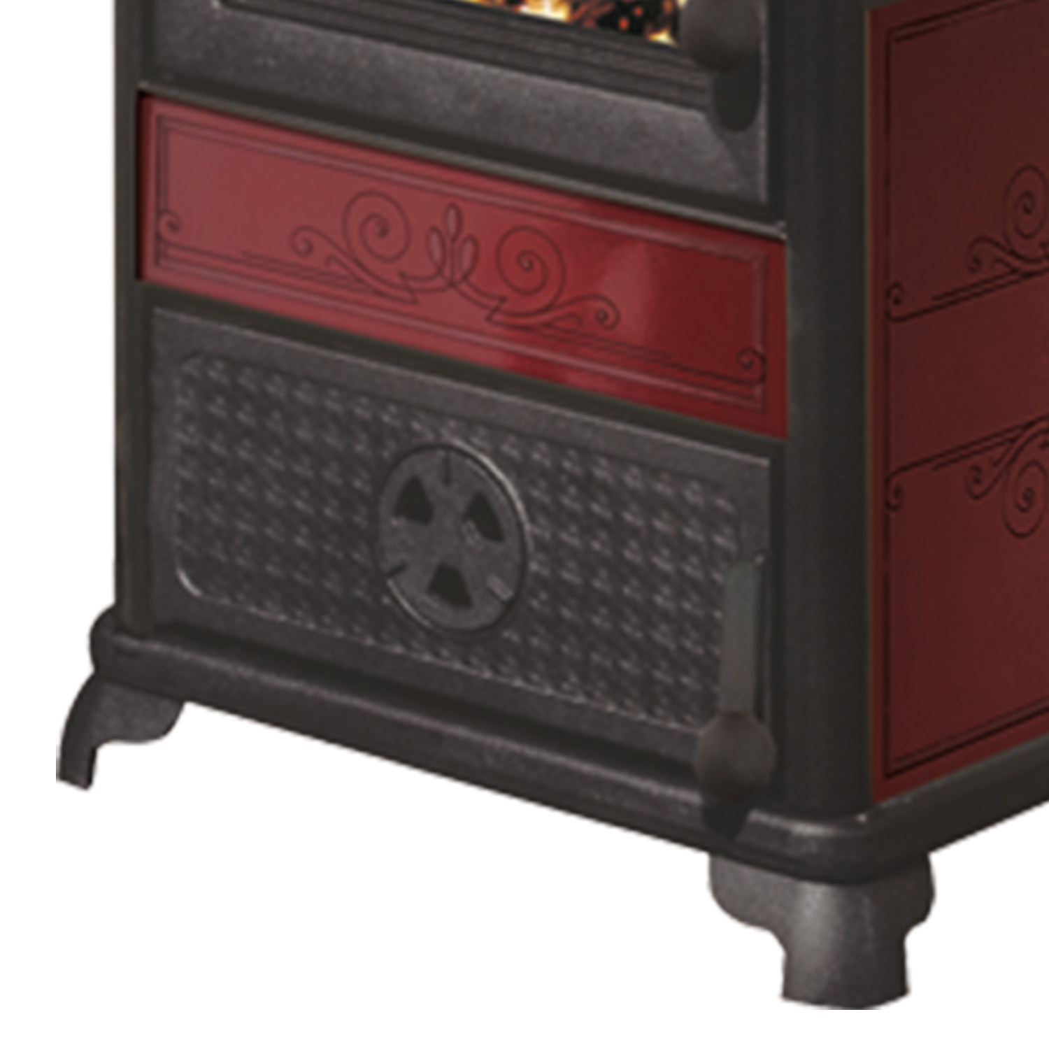 EK63 Fancy Evo Poêle à bois céramique bordeaux