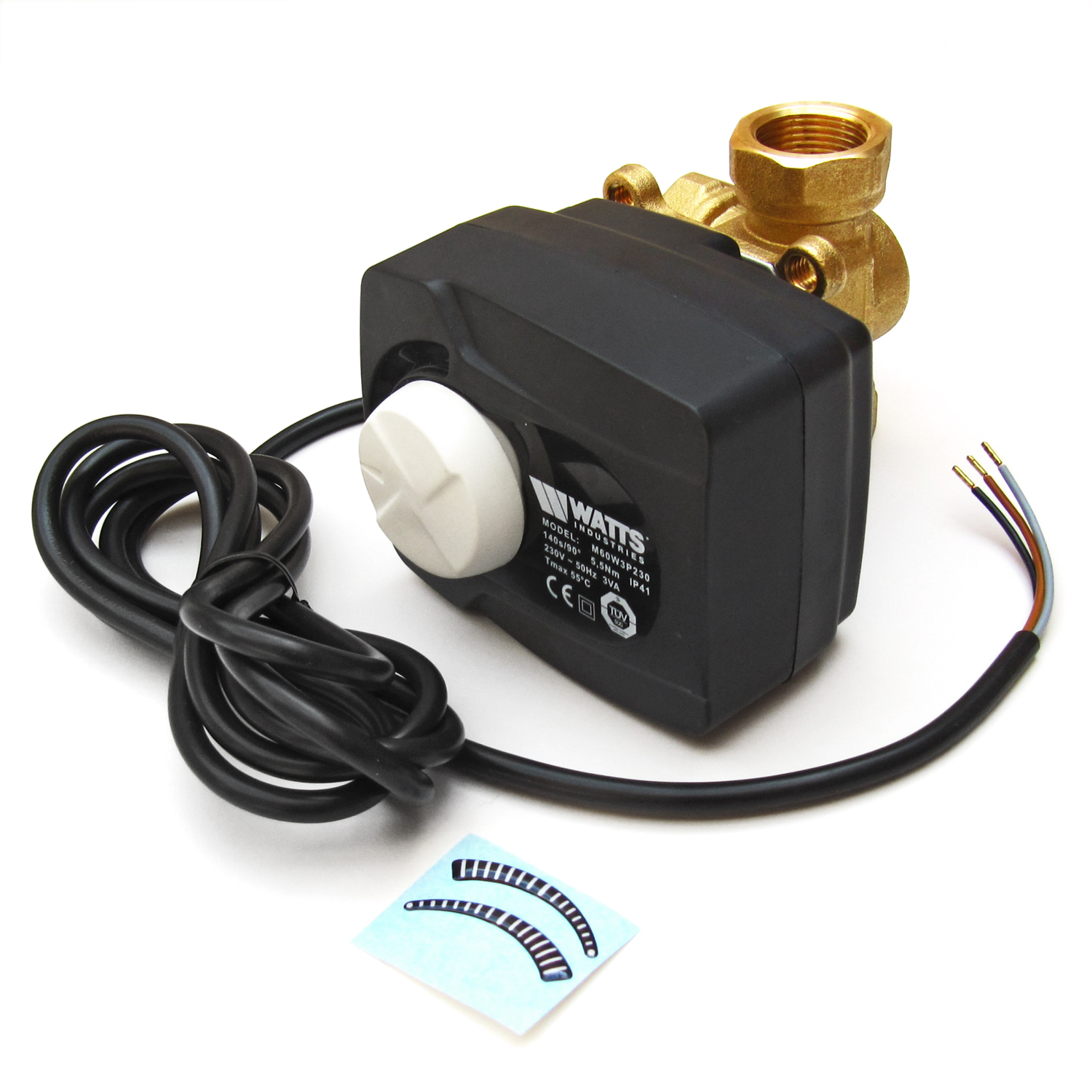 Mitigeur à trois voies avec servomoteur DN20, 3/4 pouce Mitigeur à trois voies avec servomoteur DN20, 3/4 pouce