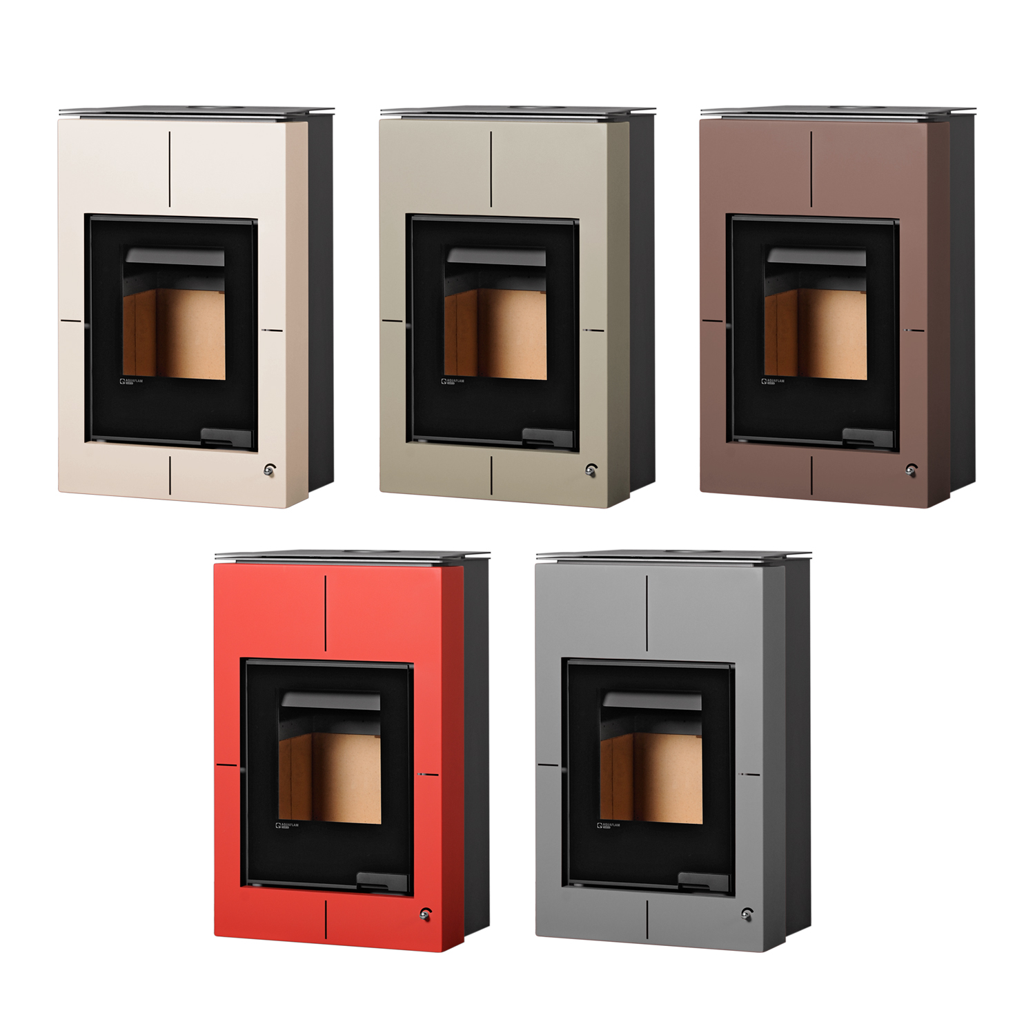 Aquaflam Vario Saporo Manuel Poêle à bois avec échangeur d'eau Gris 11/7 kW