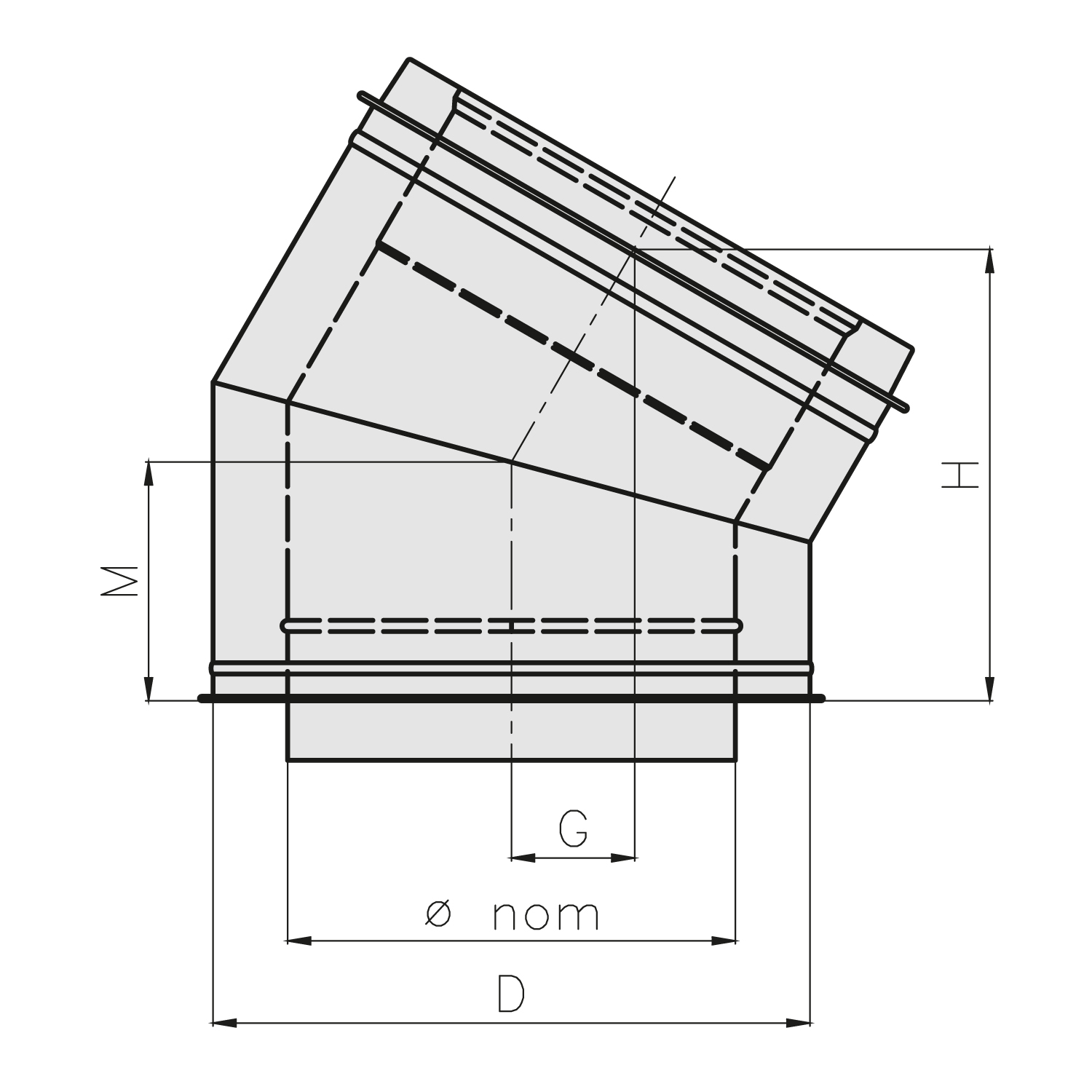 Opsinox conduit de cheminée en acier inoxydable 130mm coude 30° BO3