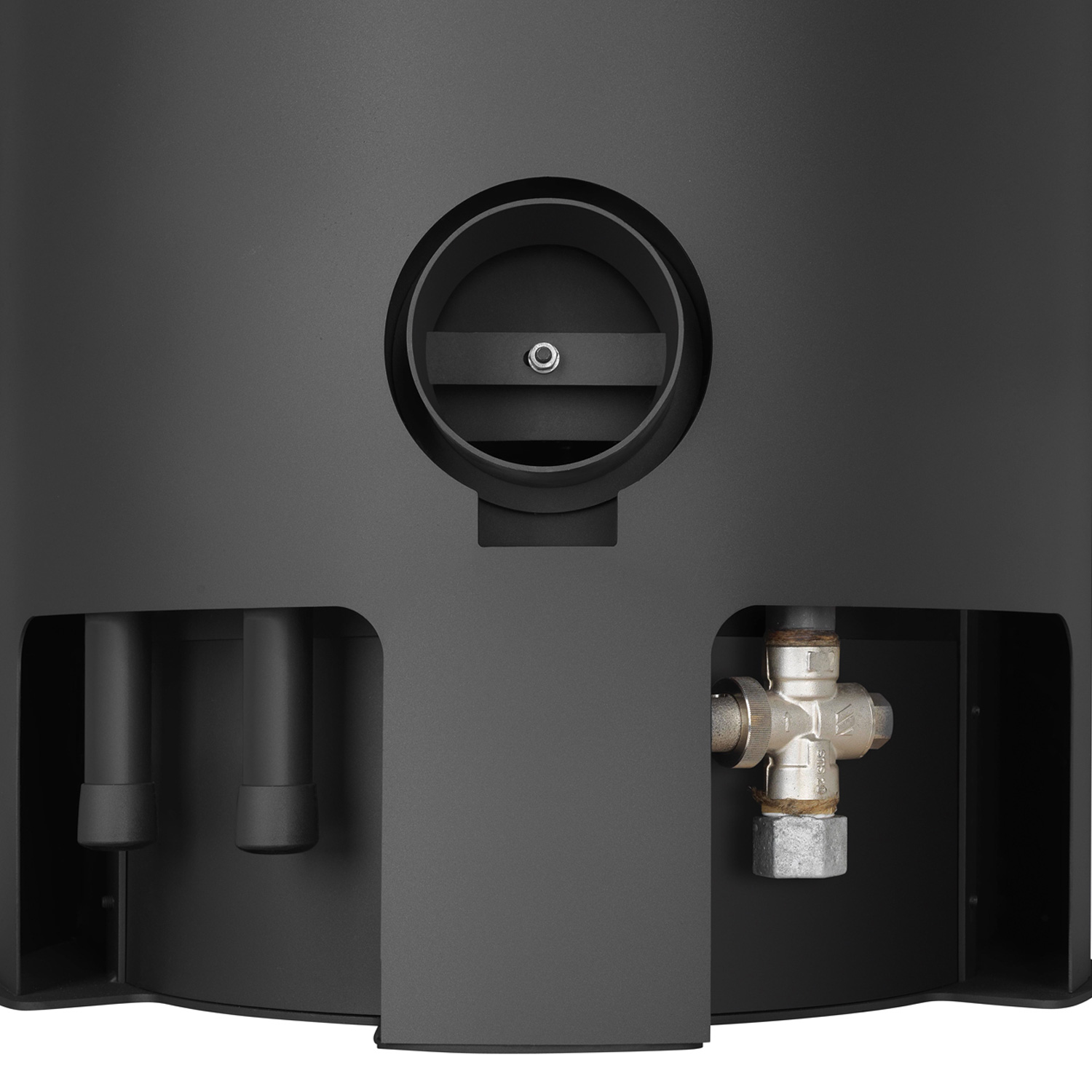 Justus Island Aqua II Poêle à bois avec circulation d'eau Acier Noir / Pierre ollaire