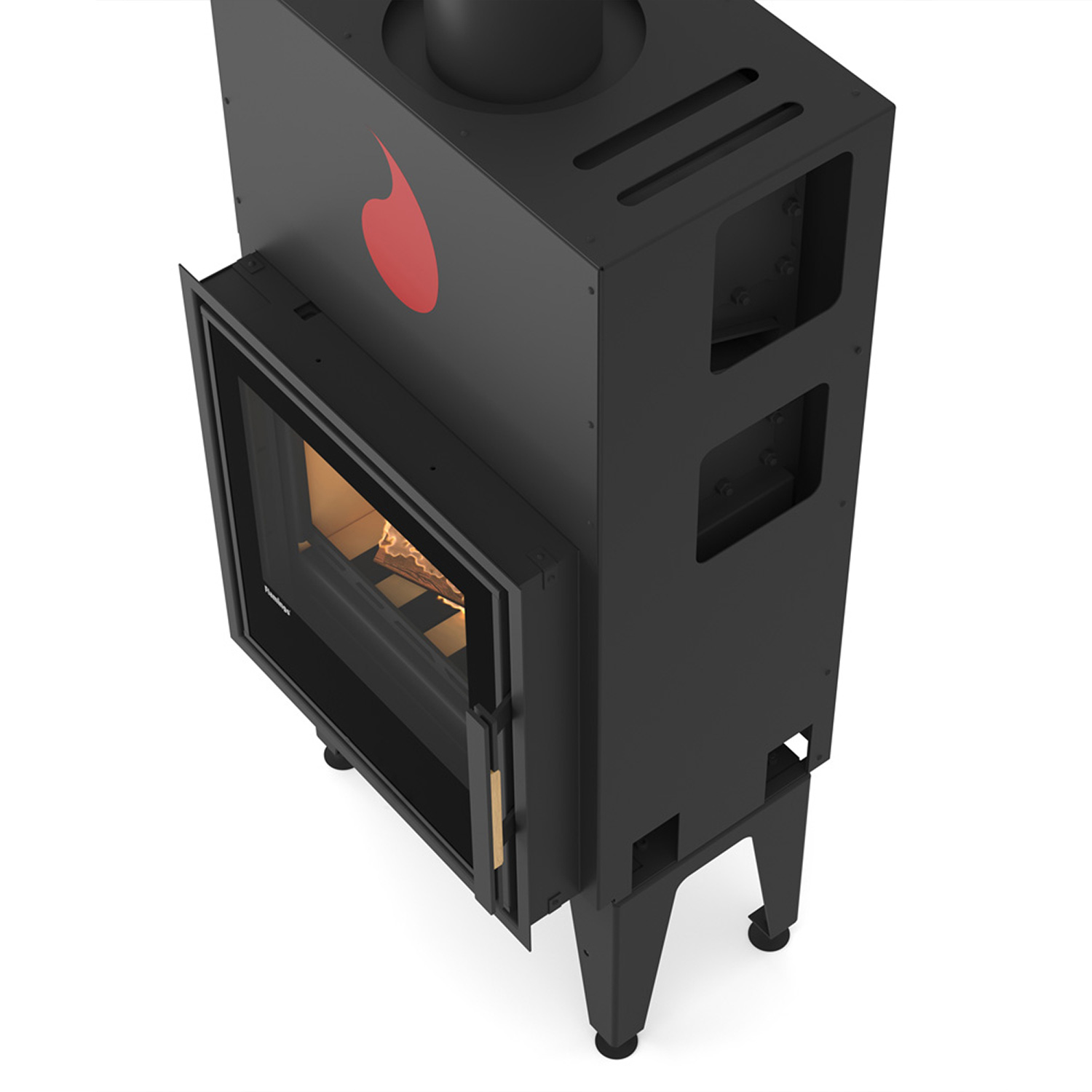 Insert de cheminée HS Flamingo S5 Acier Noir Automatique Insert de cheminée HS Flamingo S5 Acier Noir Automatique