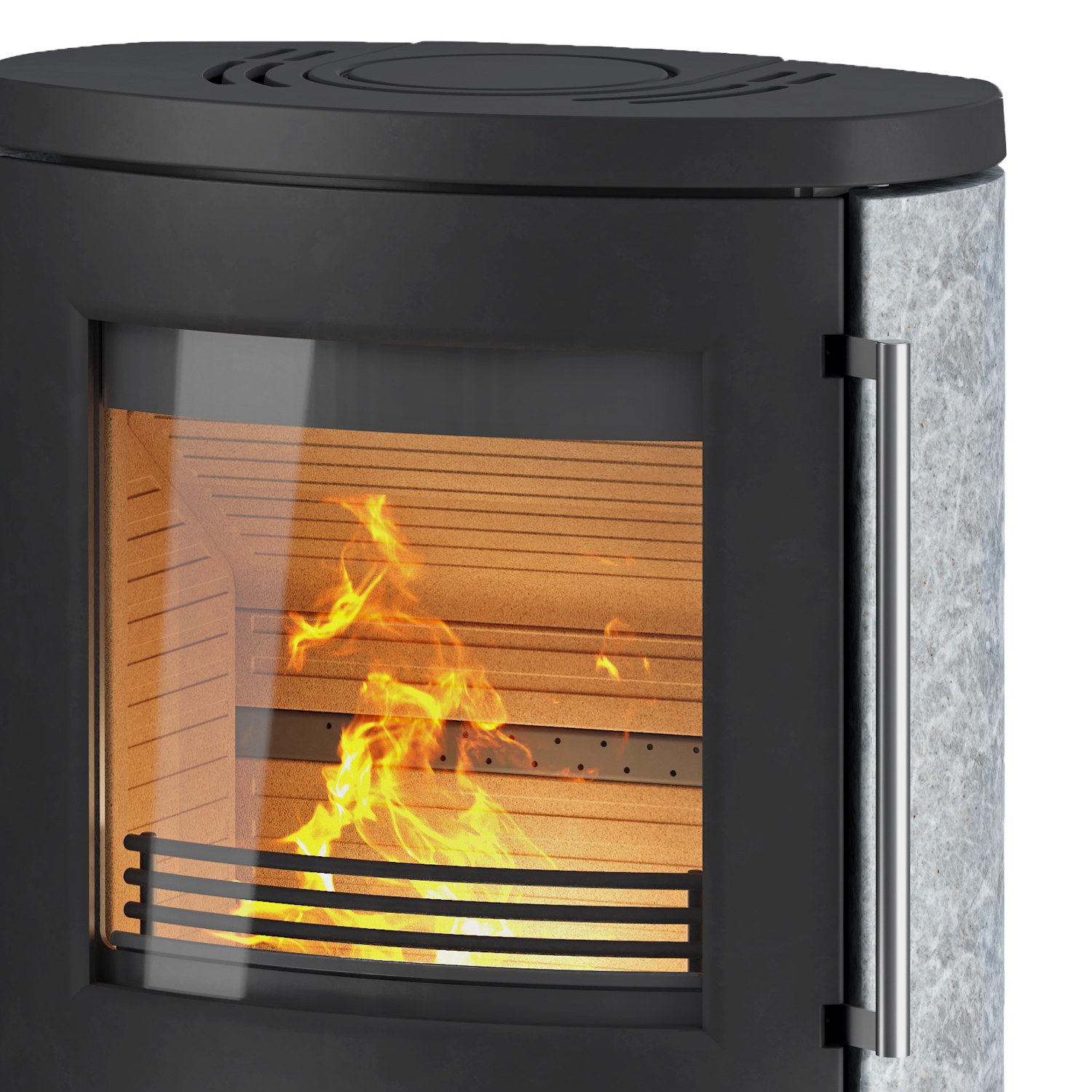 Poêle à bois TermaTech TT80RLS en acier noir