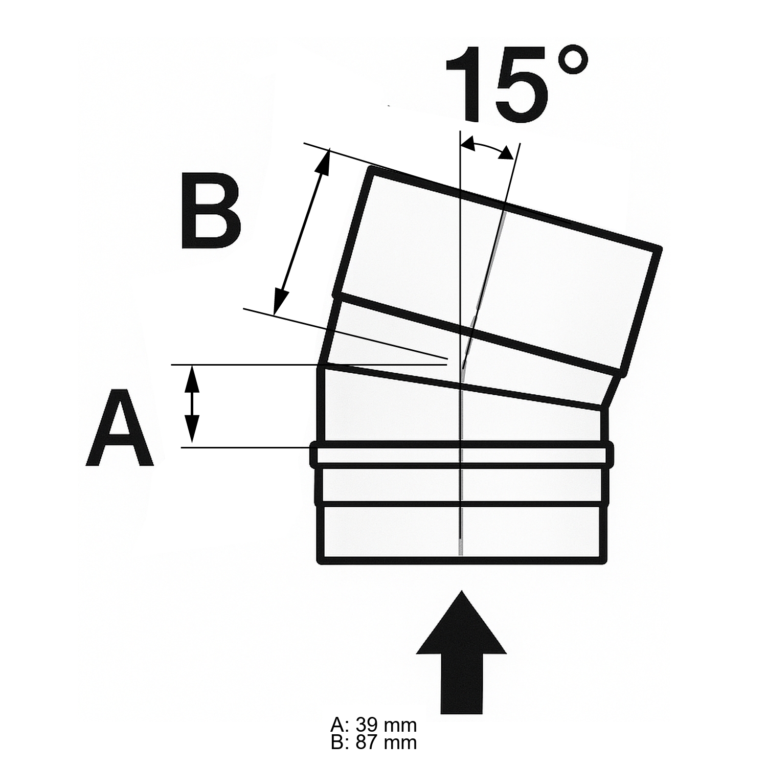 Schiedel PRIMA PLUS coude 15° Ø113 mm simple paroi mat