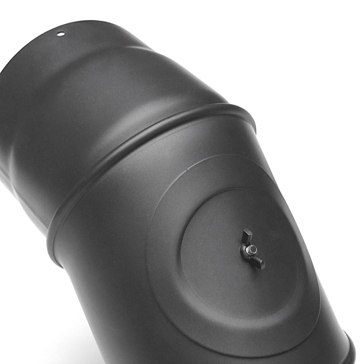 Coude de conduit de fumée Raik / Tuyau de poêle 130 mm - 0° - 90° avec ouverture de nettoyage gris fonte