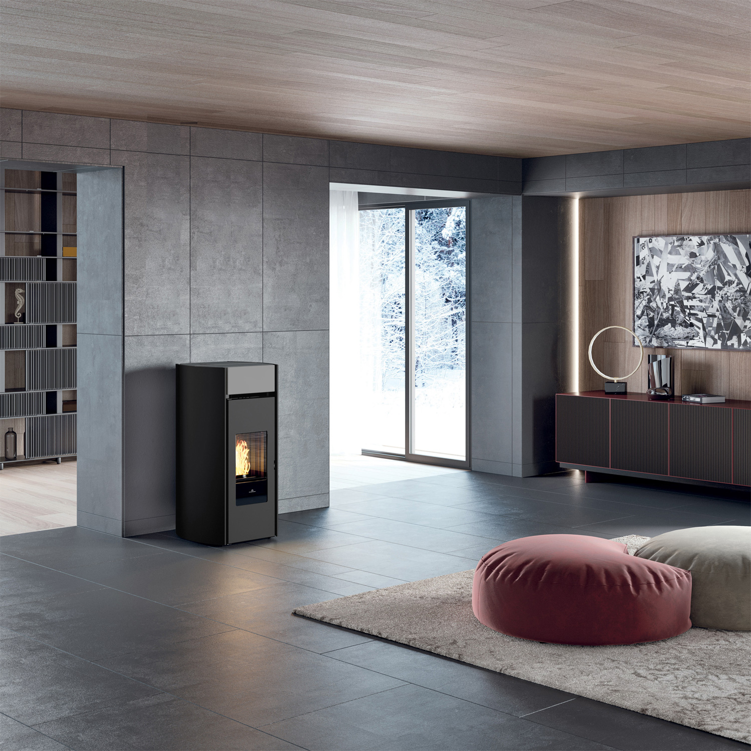 Edilkamin Myrna Q poêle à granulés céramique gris