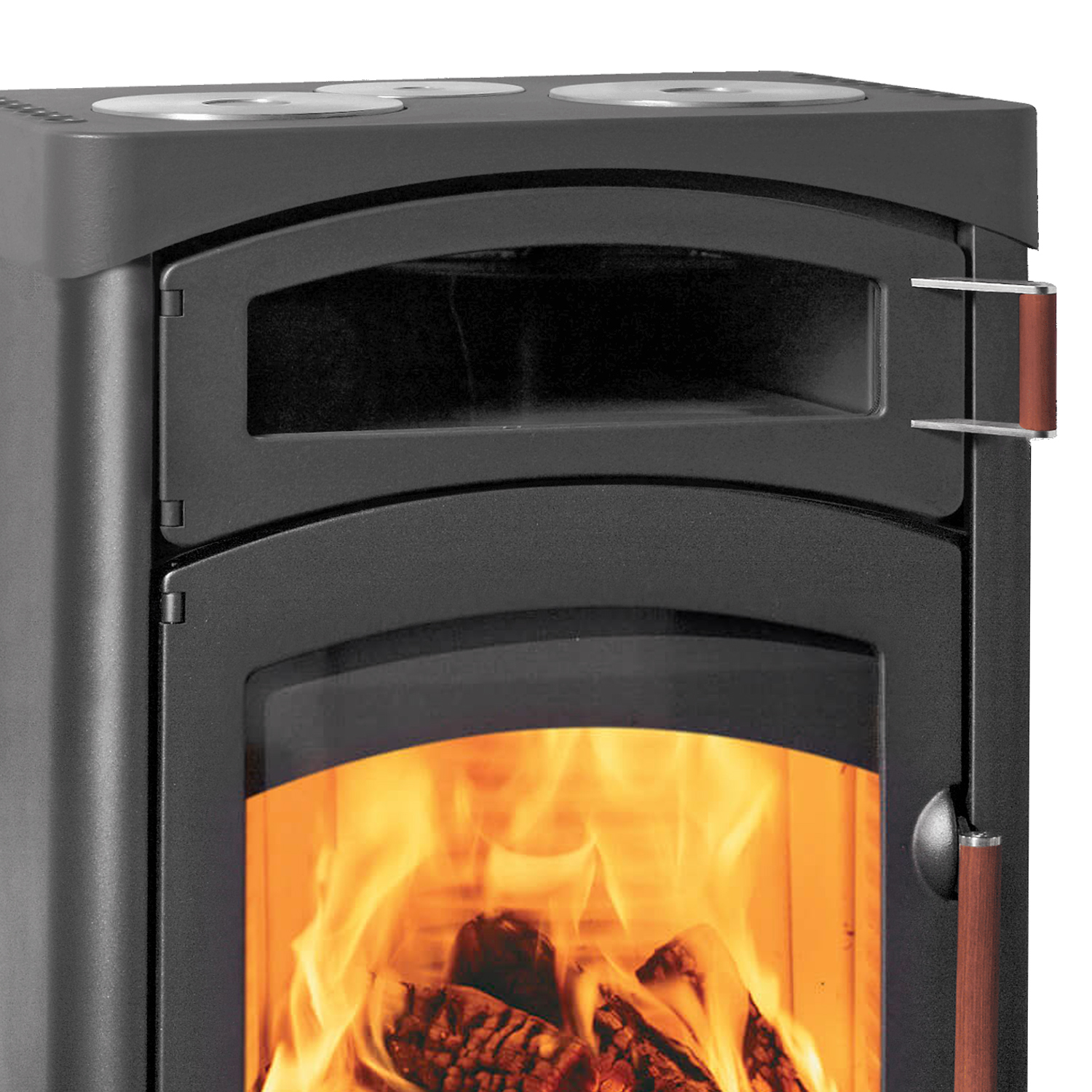 Poêle à bois Austroflamm Pallas Back en acier gris fonte
