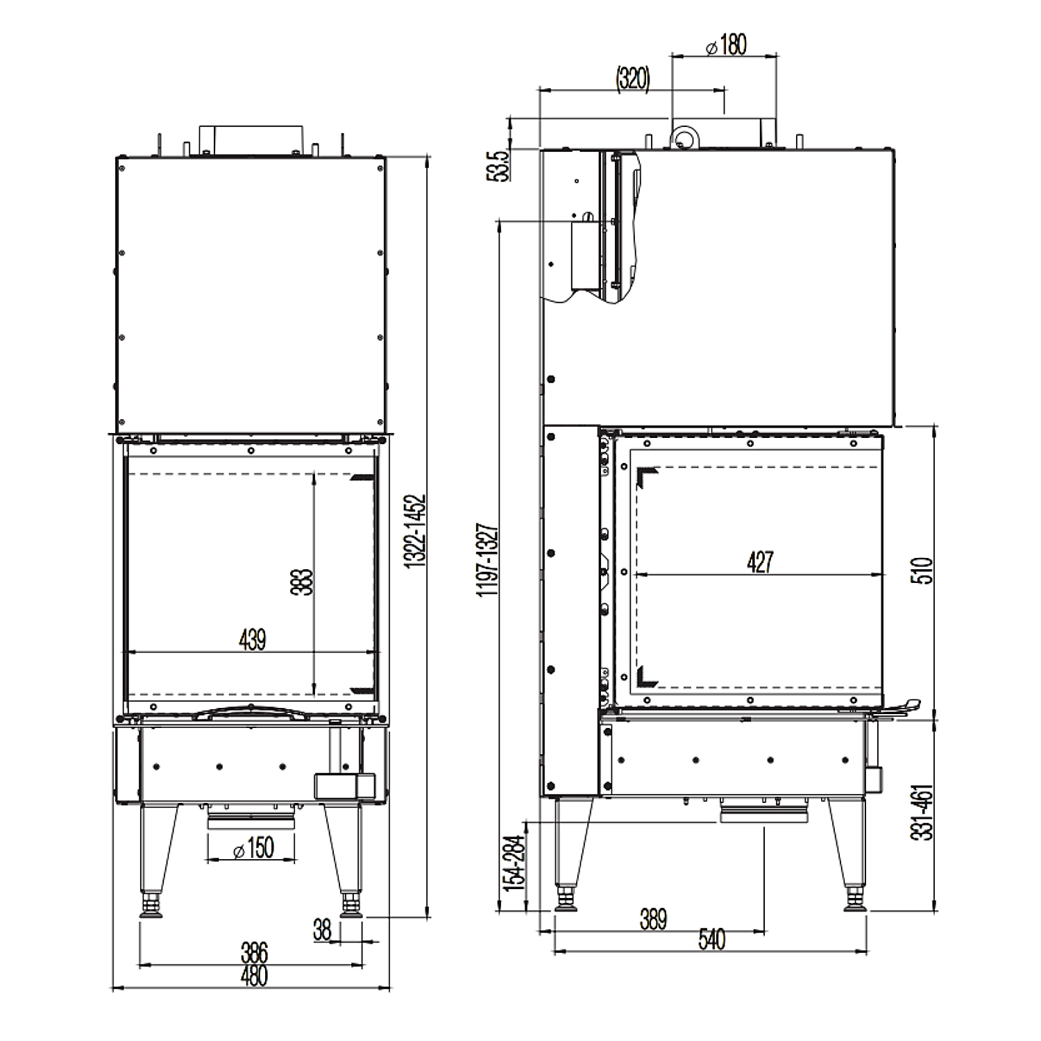 Austroflamm 48x51x51 S3 2.0 insert de cheminée