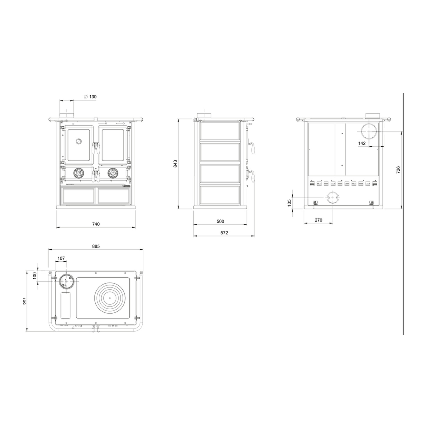 La Nordica ROSETTA SX.16 PETRA - pierre naturelle cuisinière à bois