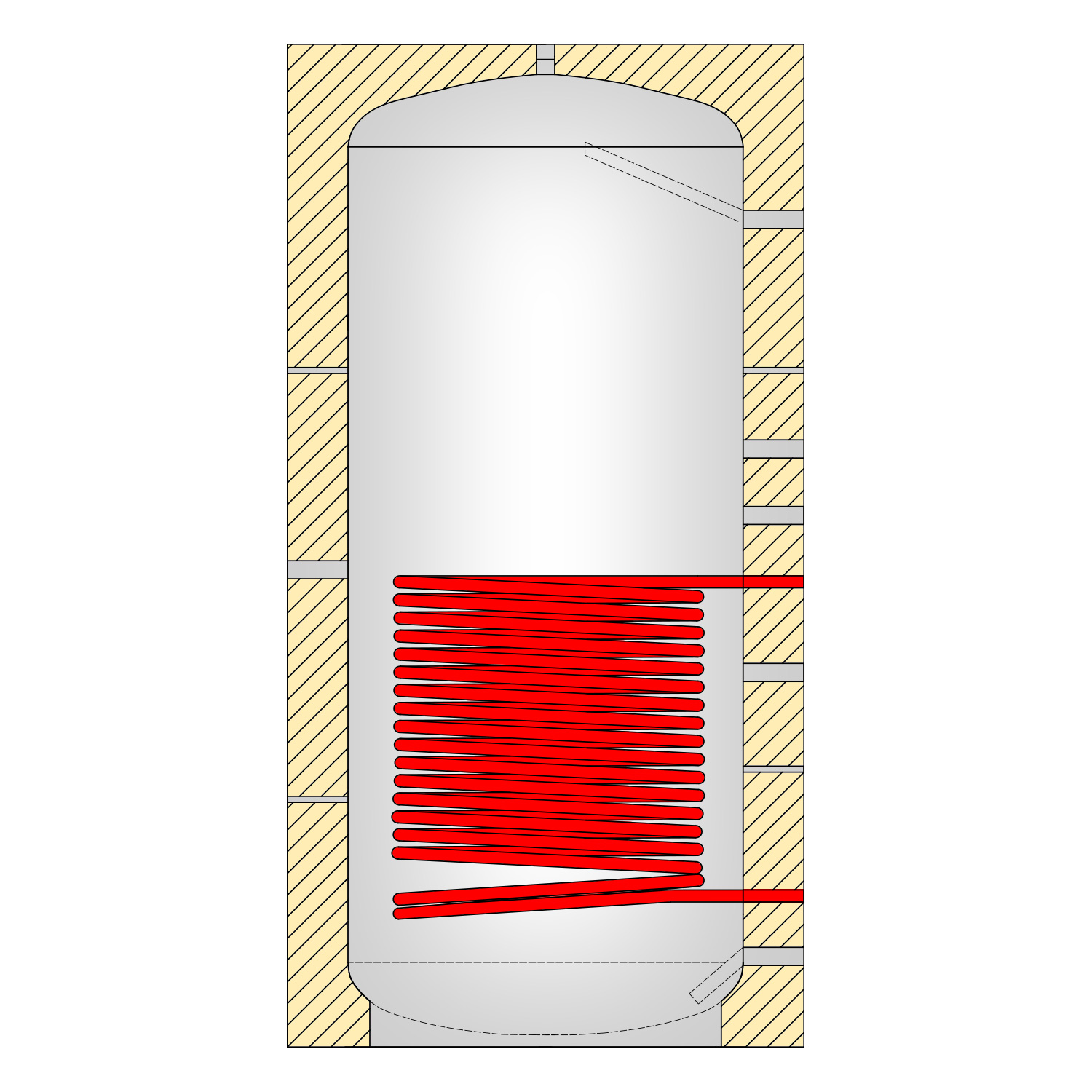 Réservoir tampon Fish S5 1000 avec 1 échangeur de chaleur solaire