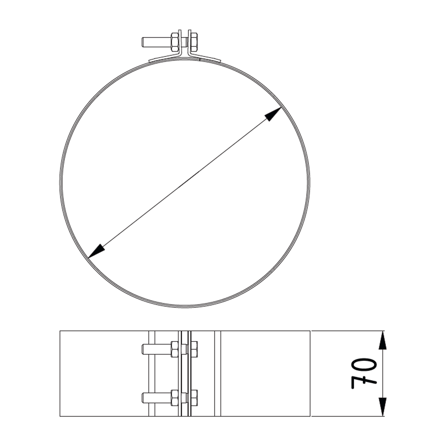 Raik Lifestyle DUO Bride 175mm noire pour Lifestyle DUO 120mm pour tuyau de fumée / conduit de fumée