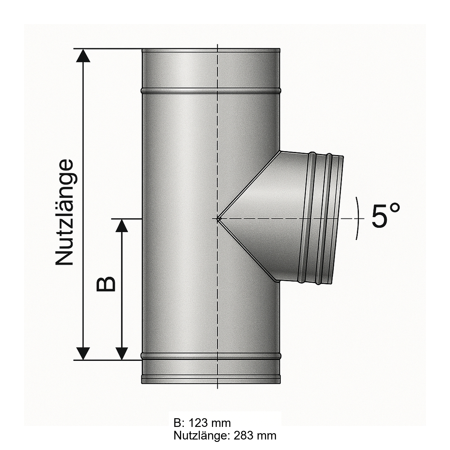 Schiedel PRIMA PLUS raccordement tuyaux 85° Ø130 mm simple paroi mat