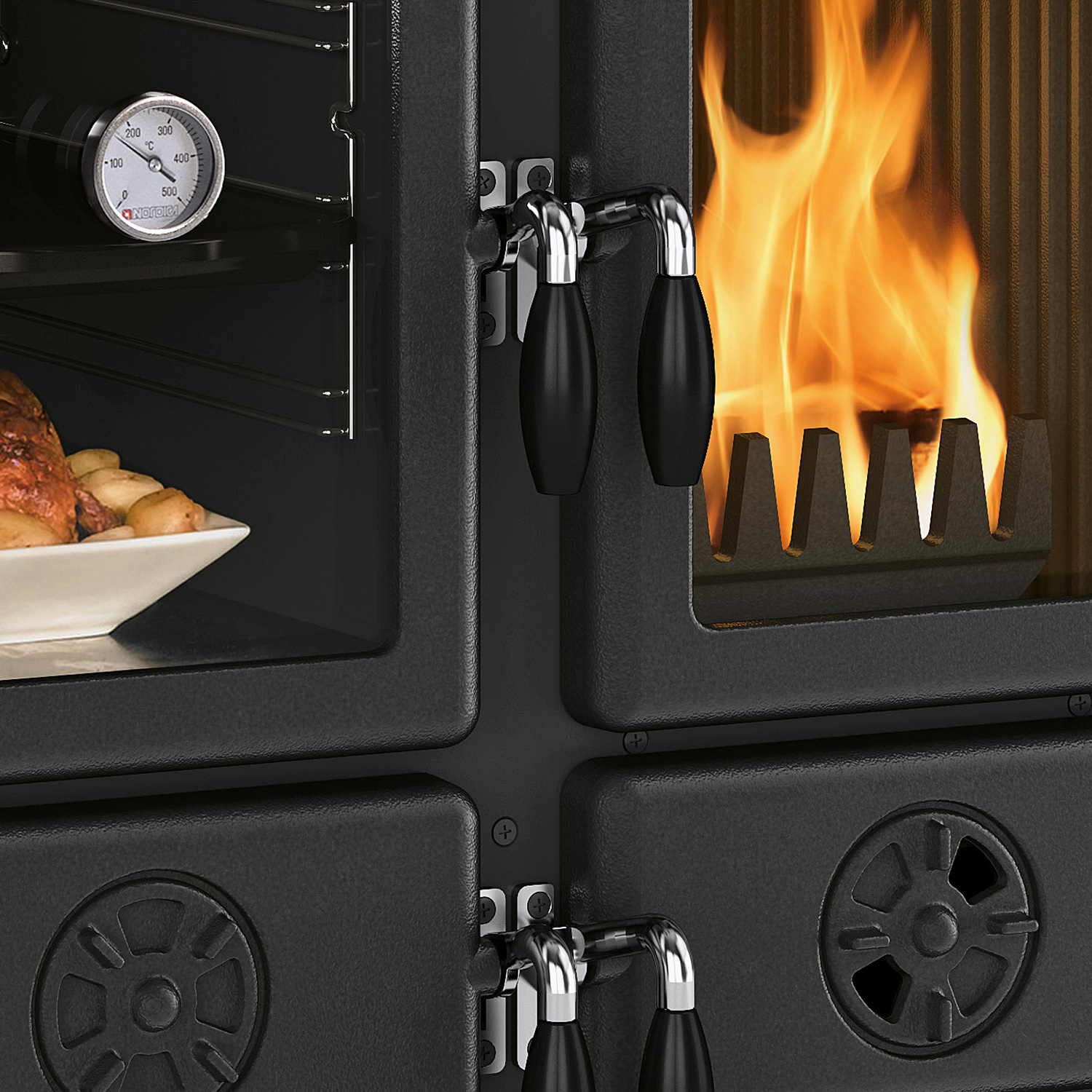 La Nordica Rosetta SX.16 Steel cuisinière à bois acier blanc moucheté