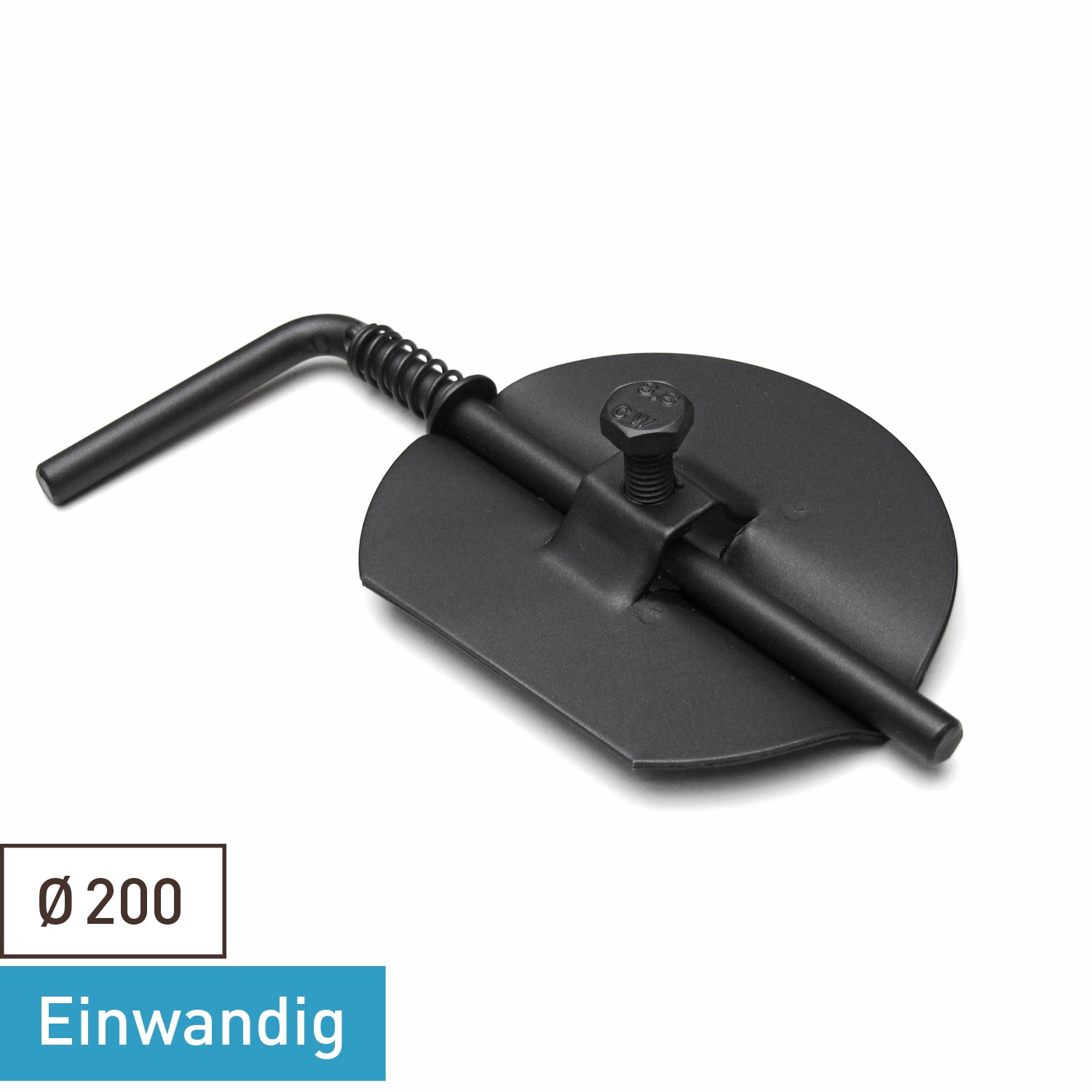 Raik Basic modérateur de tirage 200mm noir pour tuyau de fumée / conduit de fumée