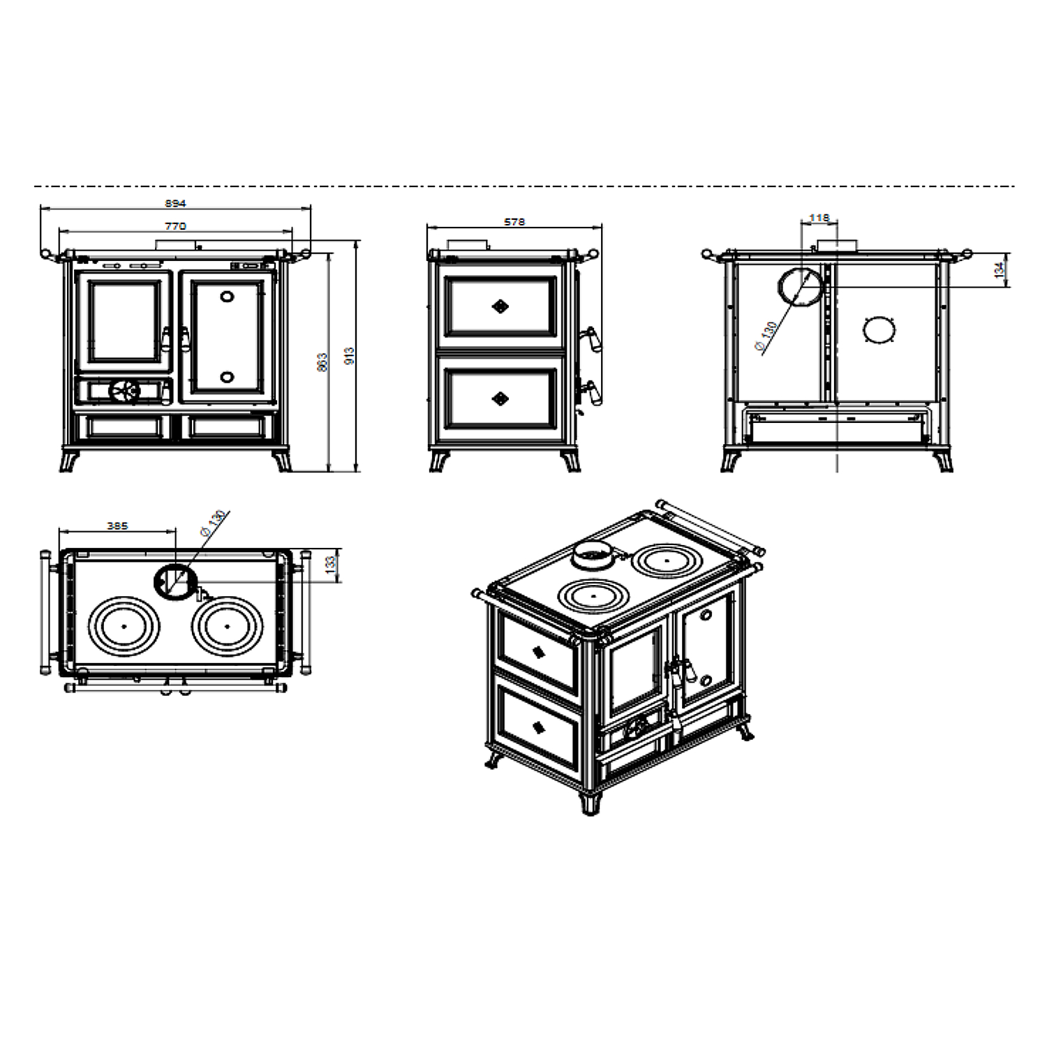 Thermorossi cuisinière à bois Klarissa Evo6