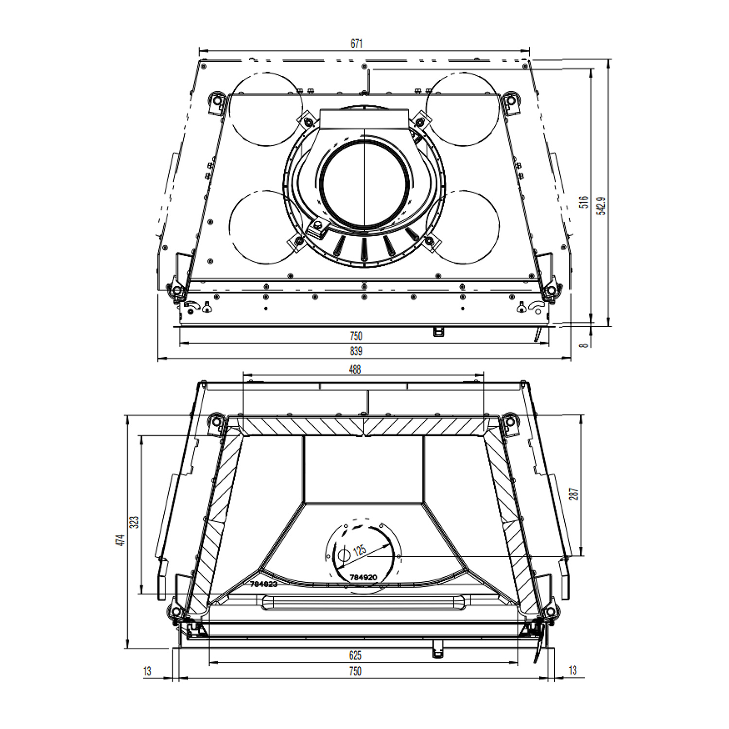 Austroflamm 75x39 K 2.0 Insert de cheminée