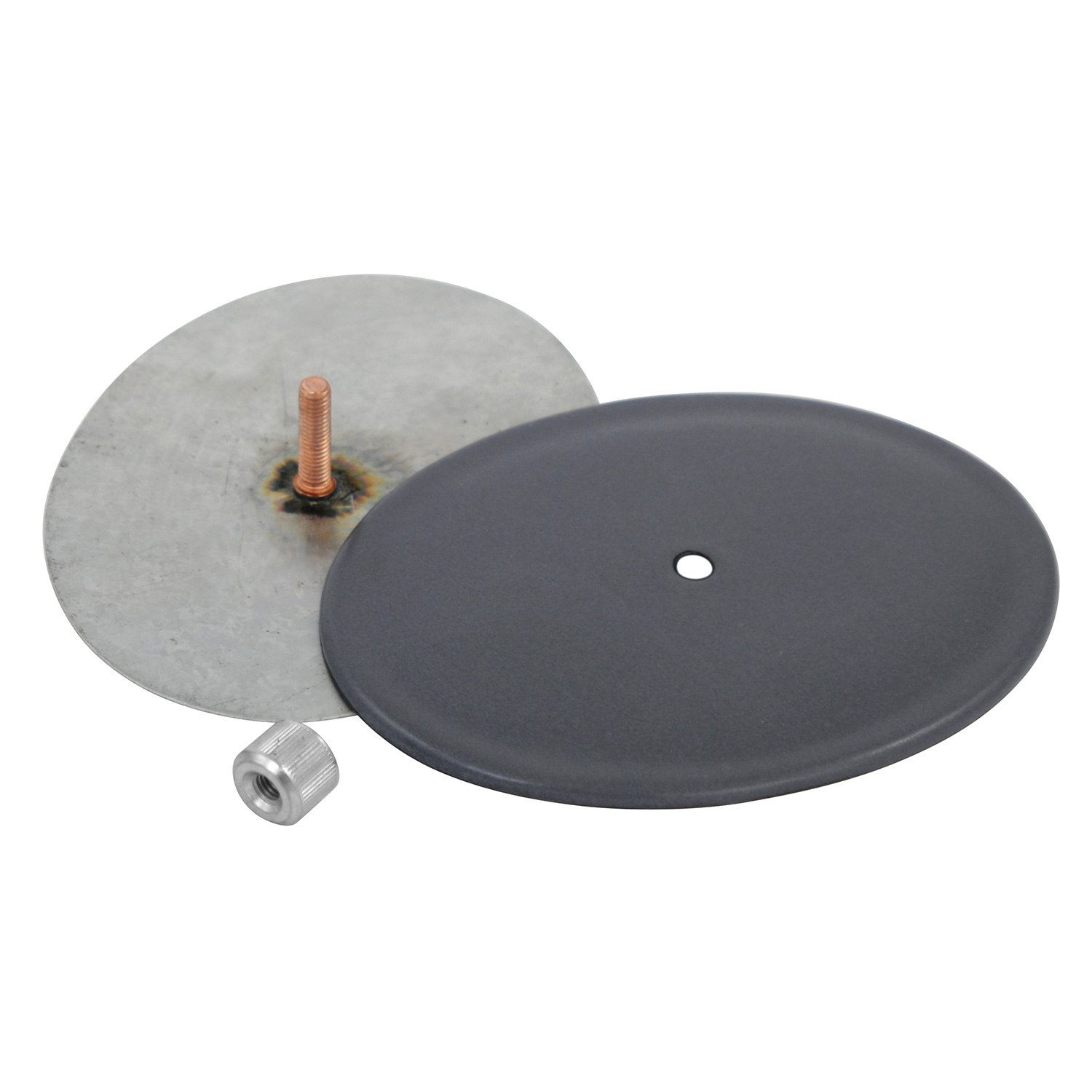Coude de conduit de fumée / Coude de tuyau de poêle émaillé 150 mm - Coude lisse à 90° gris avec ouverture de nettoyage
