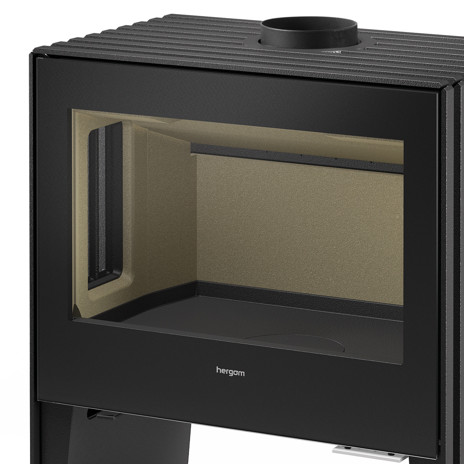 Poêle à bois Hergom Glance LV en fonte noire