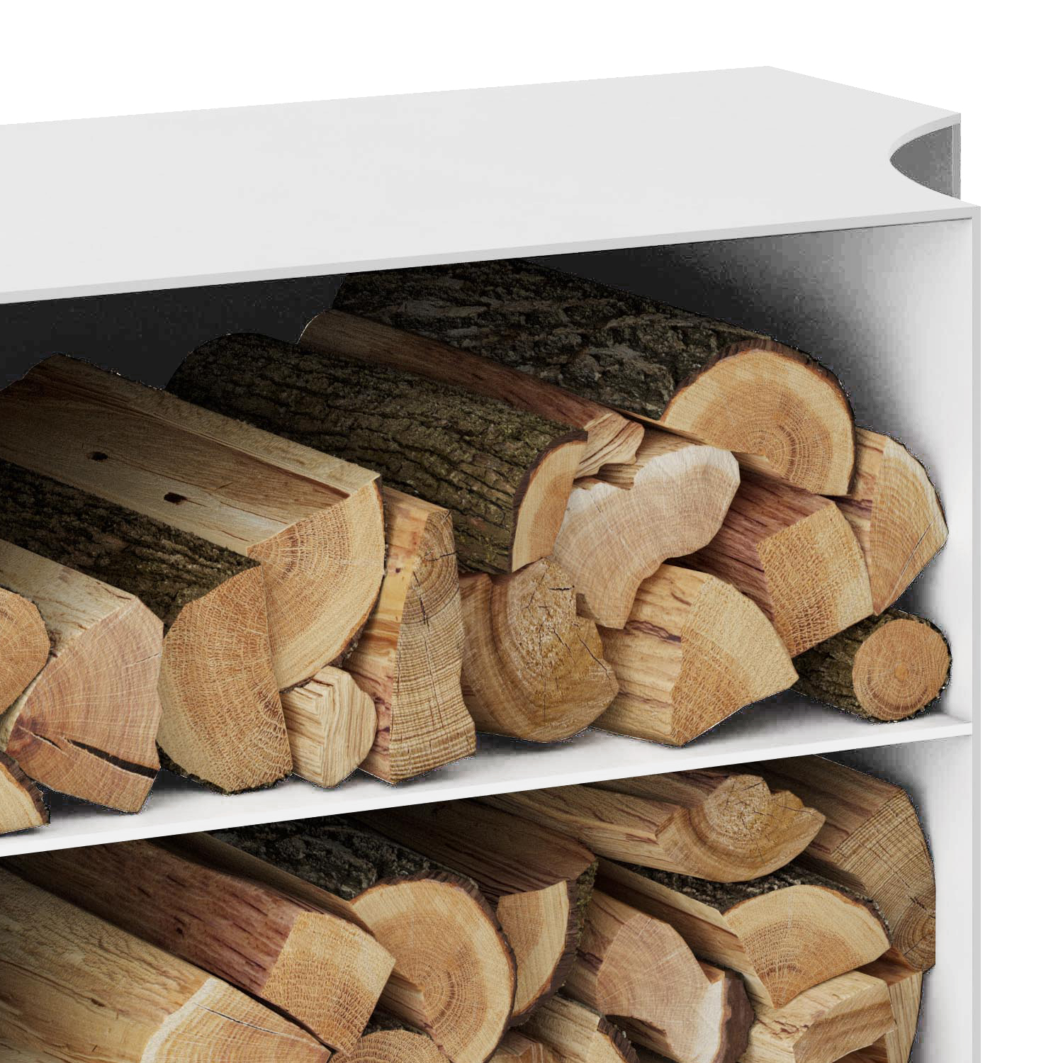 Spartherm compartiment range-bûches pour Passo XS latéral gauche Blanc