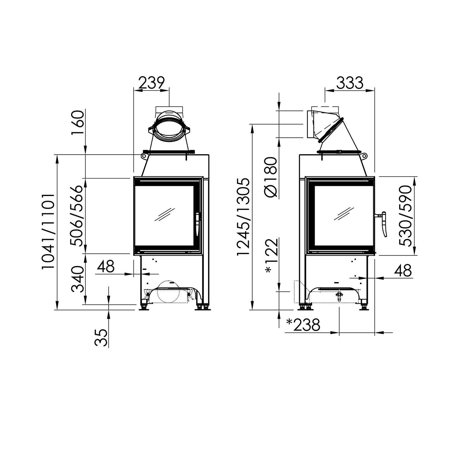 Insert de cheminée Spartherm Mini 2L-4S Angle
