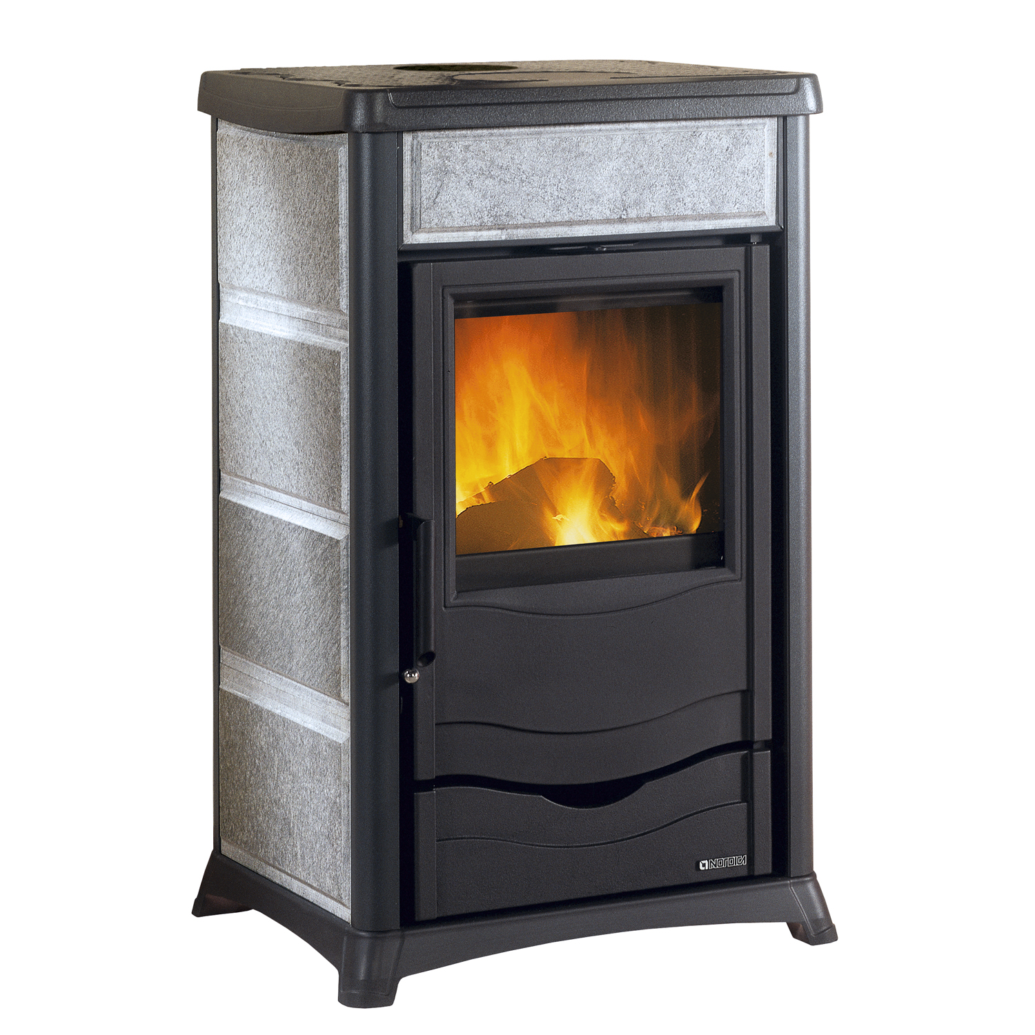 La Nordica Termorossella Plus EVO DSA 4.0 poêle à bois bouilleur en pierre ollaire ensemble complet avec accumulateur combiné THKE 825 + 1 SWT