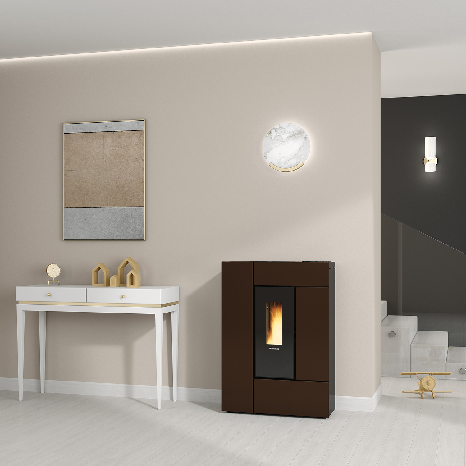 Extraflame Evolution Line Gabriella Plus poêle à granulés acier bronze