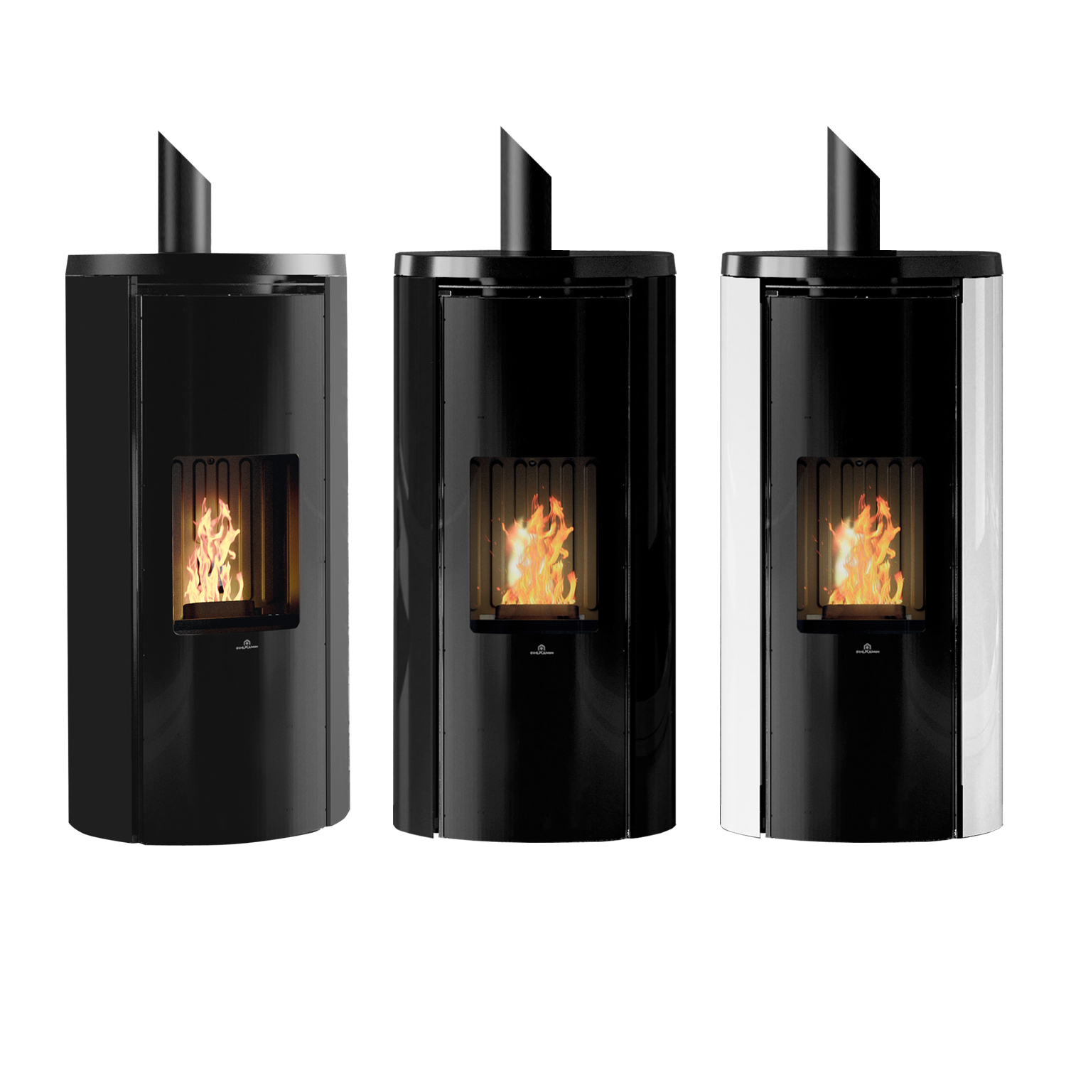 Edilkamin Celia Air Tight Plus poêle à granulés acier noir / verre blanc Edilkamin Celia Air Tight Plus poêle à granulés acier noir / verre blanc