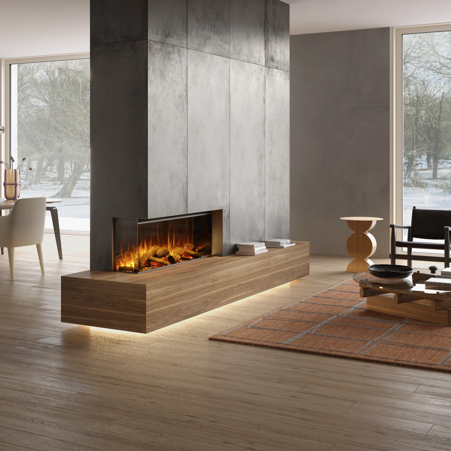 La Nordica Lumen 1200 Cheminée électrique LED blanc craie