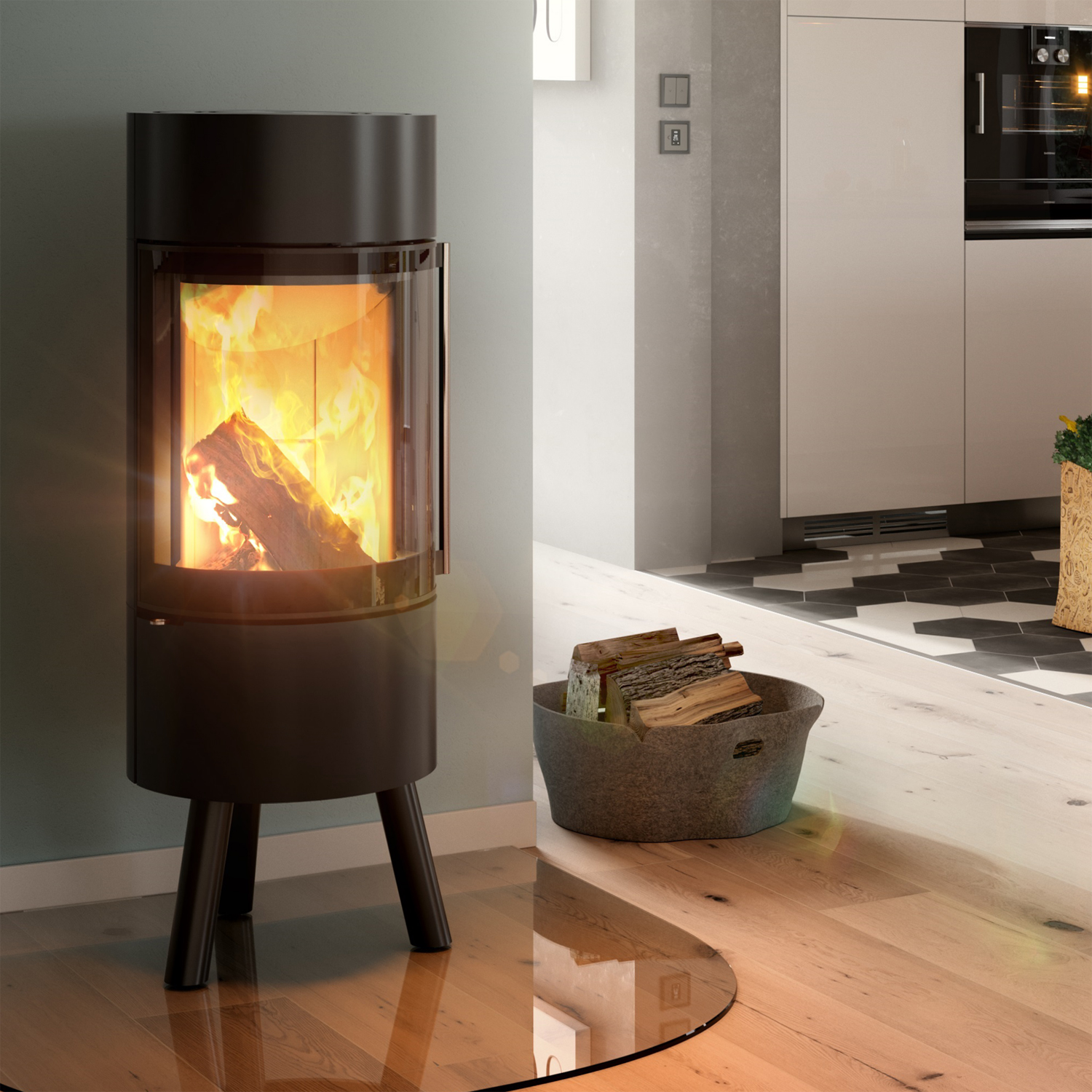 Spartherm Passo XS poêle à bois sur trépied Nero