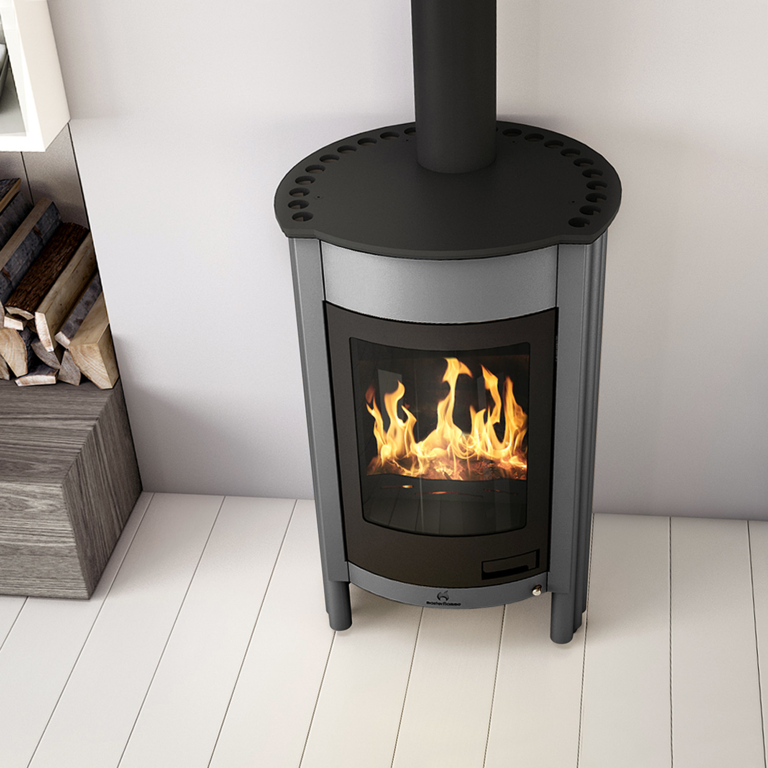 Poêle à air chaud Masterflamme Medie I Gris