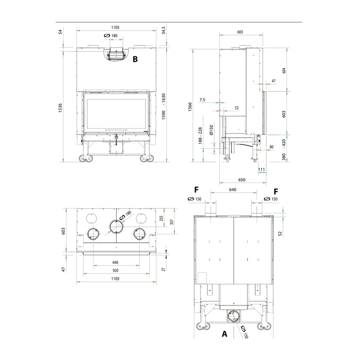La Nordica MONOBLOCCO 90PA.16 insert de cheminée à bois