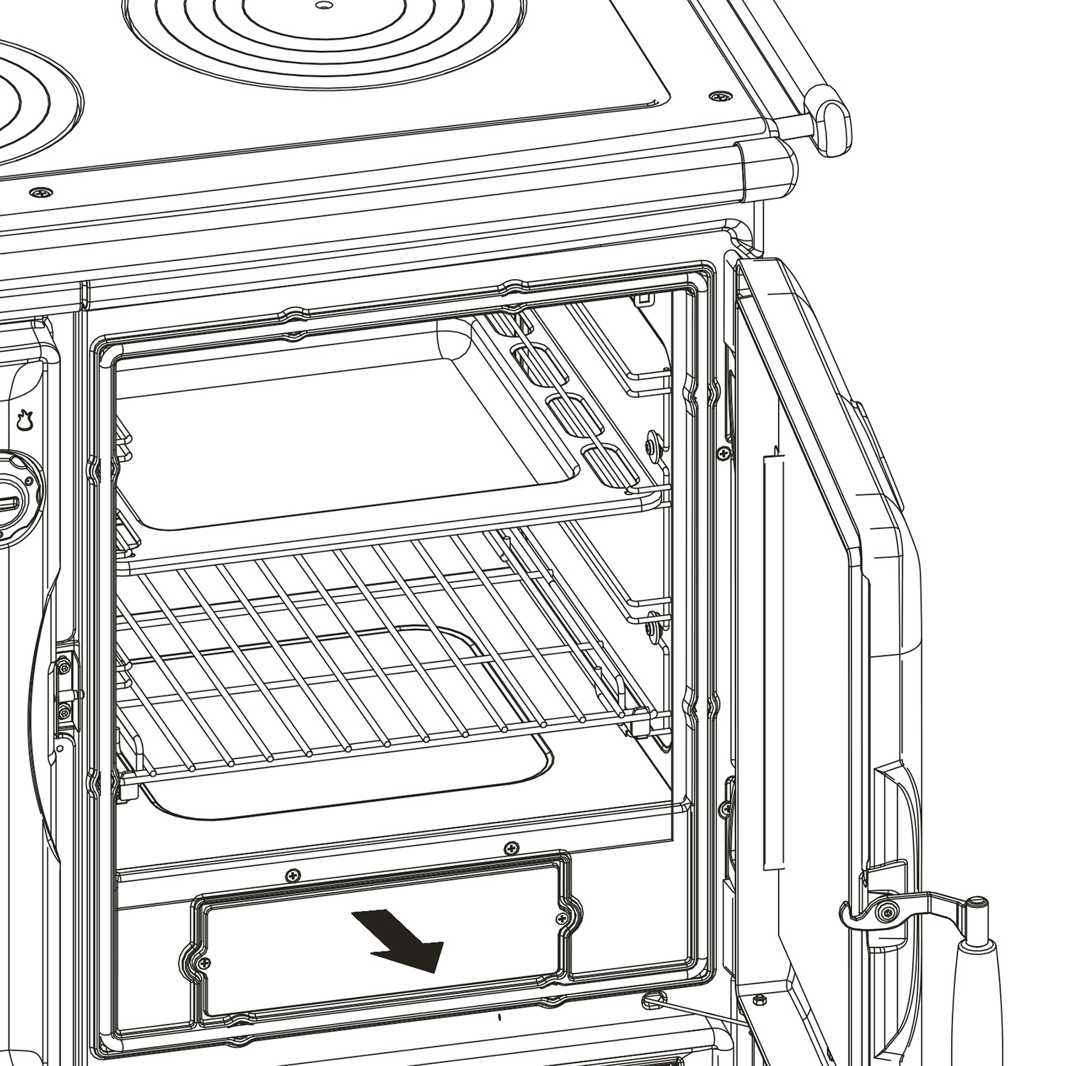 La cuisinière à bois La Nordica Prestige Line Alaska noire vitrée