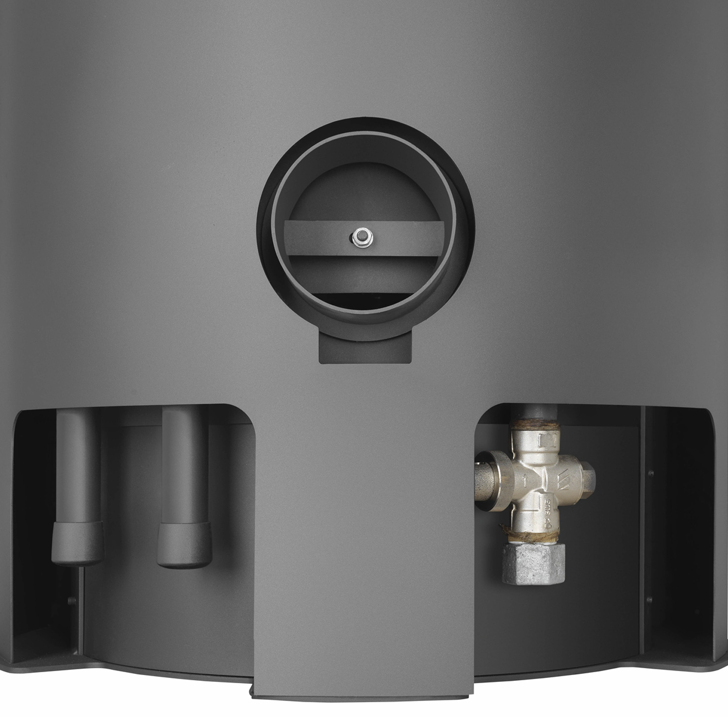 Justus Island Aqua II Poêle à bois avec échangeur d'eau en acier gris fonte