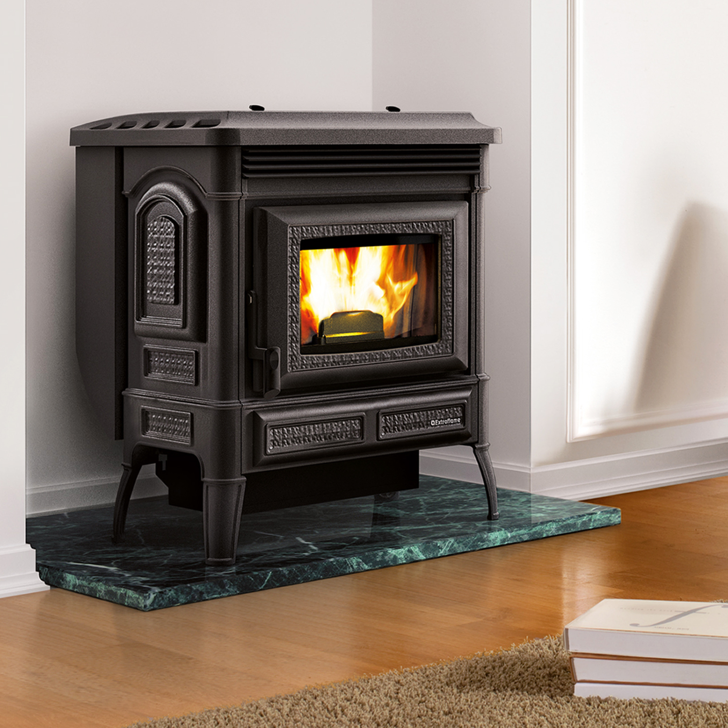 Extraflame Teodora Evo Poêle à granulés Fonte Noir Extraflame Teodora Evo Poêle à granulés Fonte Noir