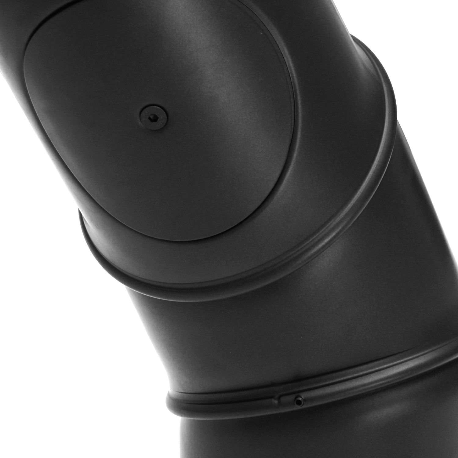 Raik Basic coude de tuyau de fumée 150mm avec porte 4 pièces noir pour tuyau de fumée / conduit de fumée