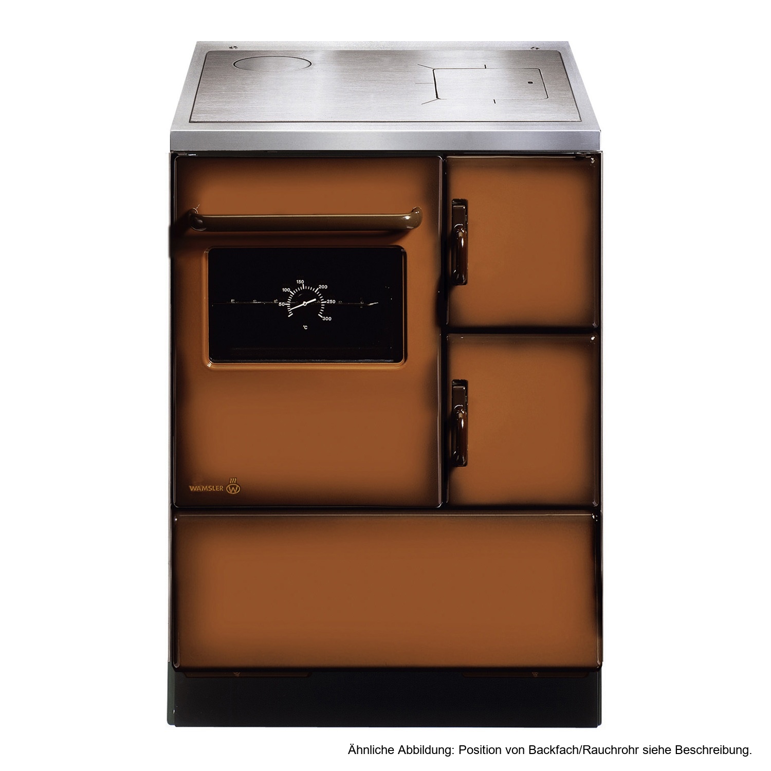 Wamsler K 118 Cuisinière à bois à gauche marron avec plaque en acier