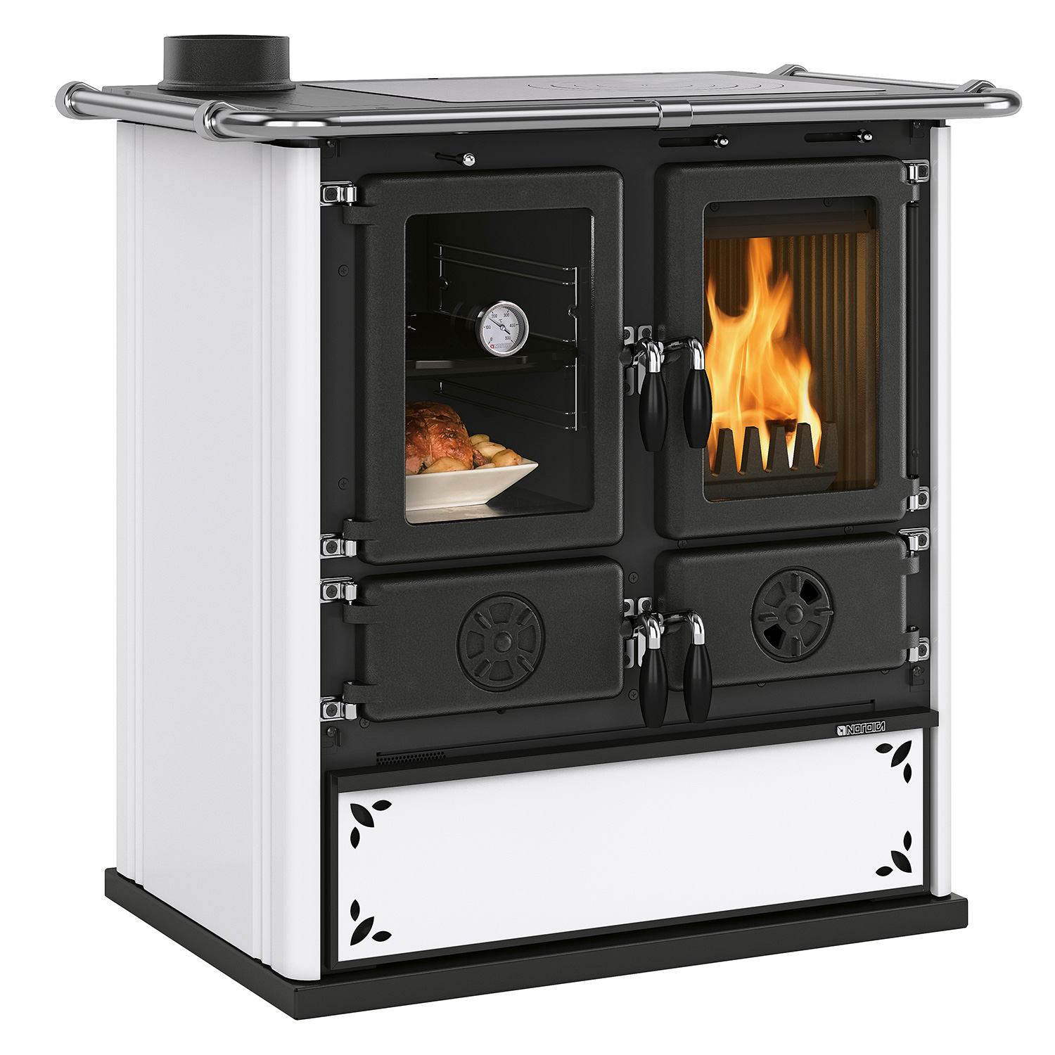 La Nordica Rosetta Sinistra 5.0 Fourneau de cuisine en acier Blanc moucheté