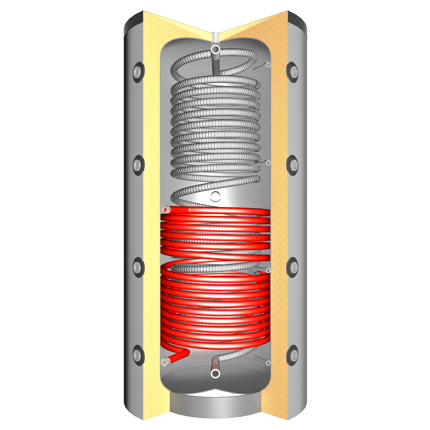Schmitzker No4 10kW insert de cheminée à eau avec cadre en acier - Ensemble complet avec réservoir tampon SHS 550 + 1 SWT