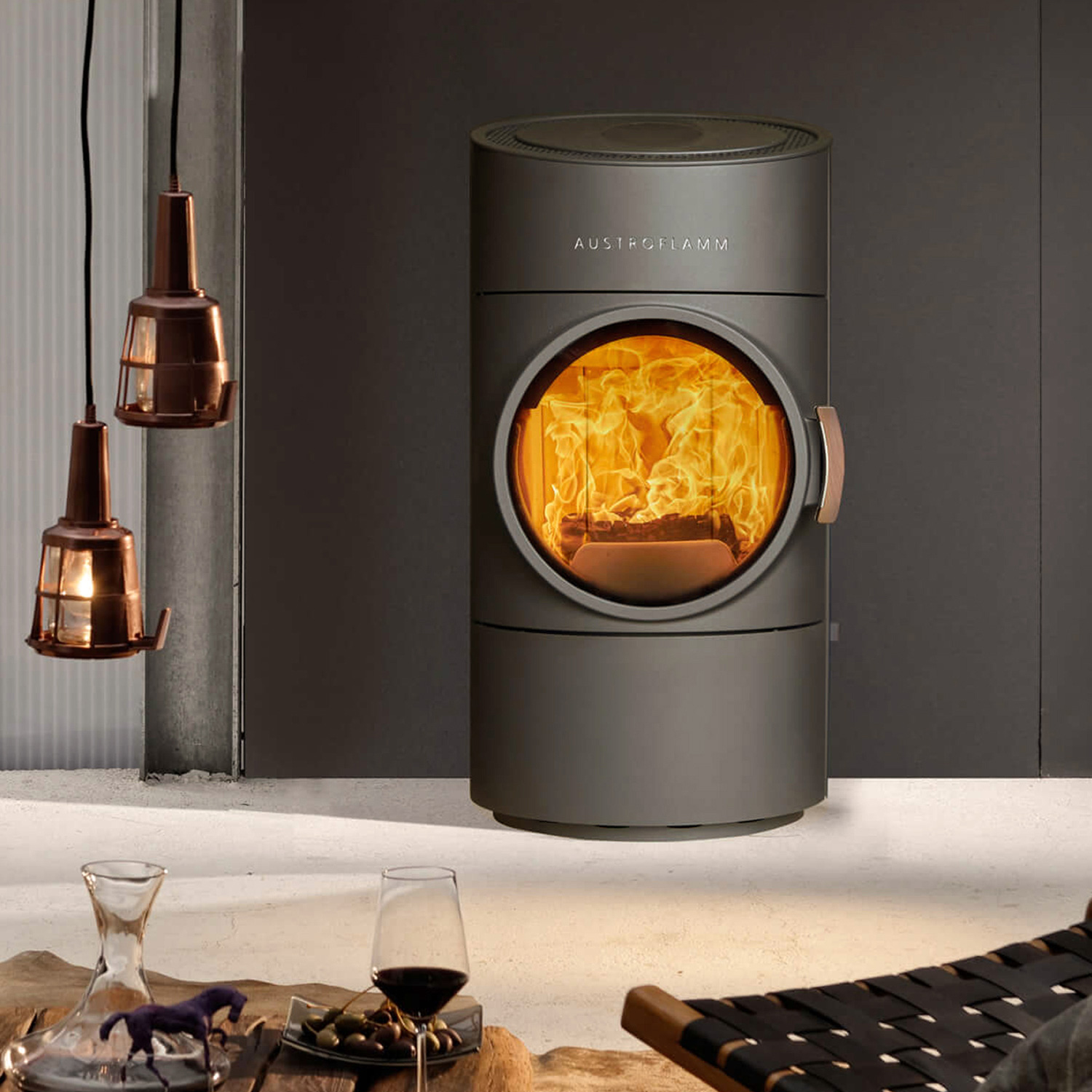 Austroflamm Clou Compact 2.0 Poêle à bois Acier Noir + 1 m³ de bois de chauffage gratuit