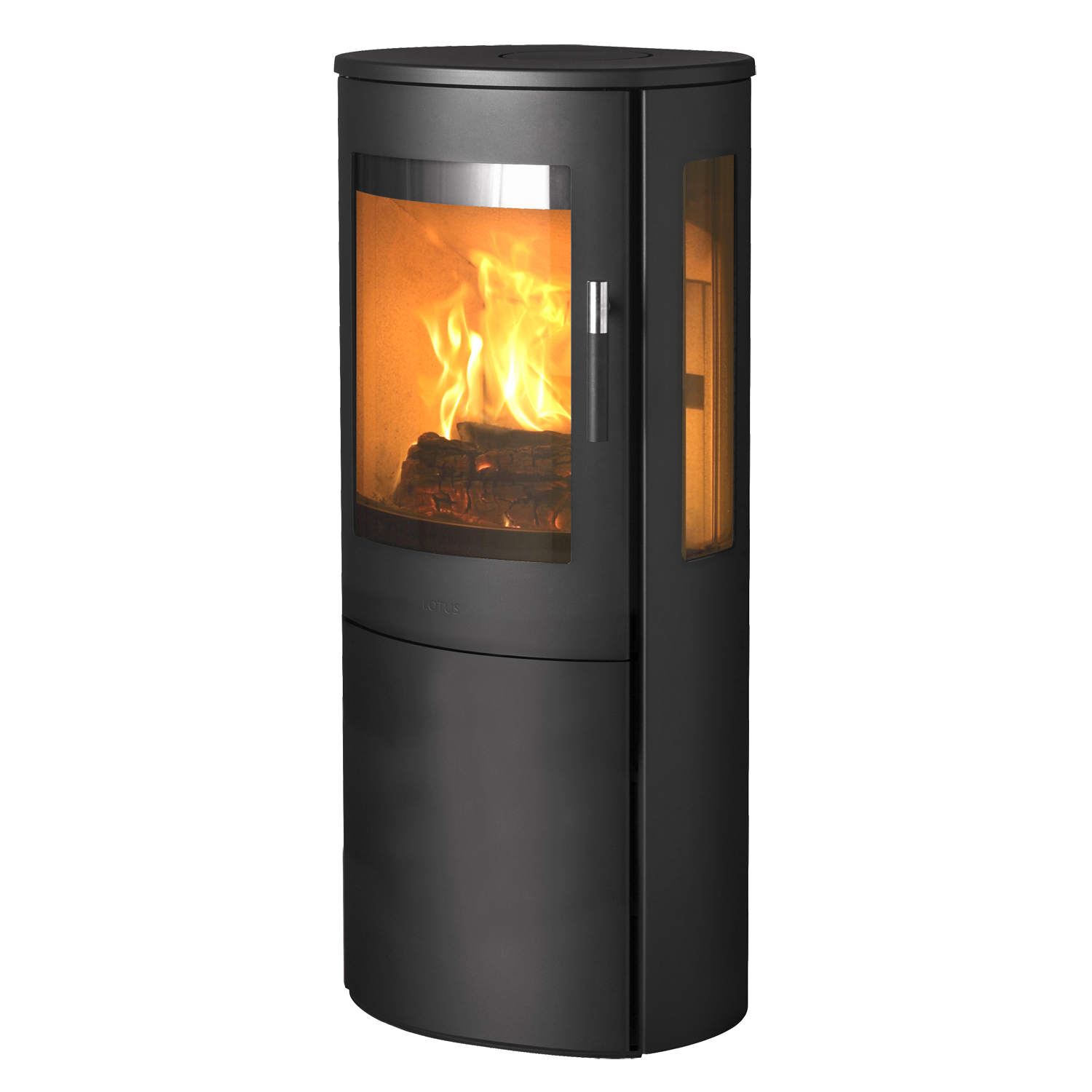 Poêle à bois Lotus Mira 4 Noir, évacuation des fumées à l'arrière